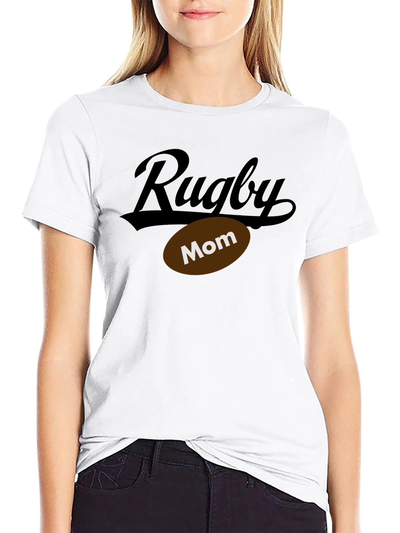 Rugby Mom Black T-Shirt