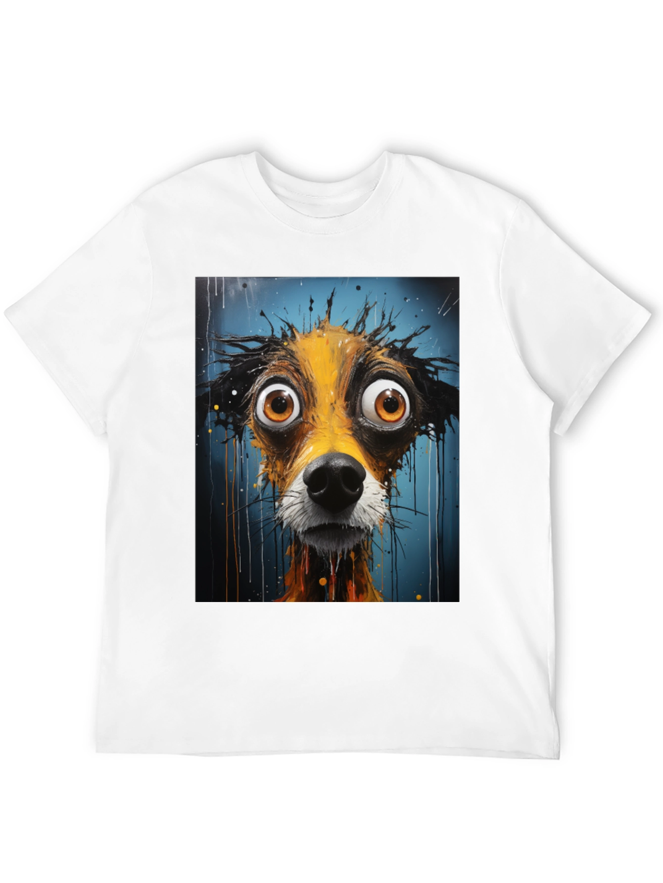 Funny Dog Art Graphic Tee - Black