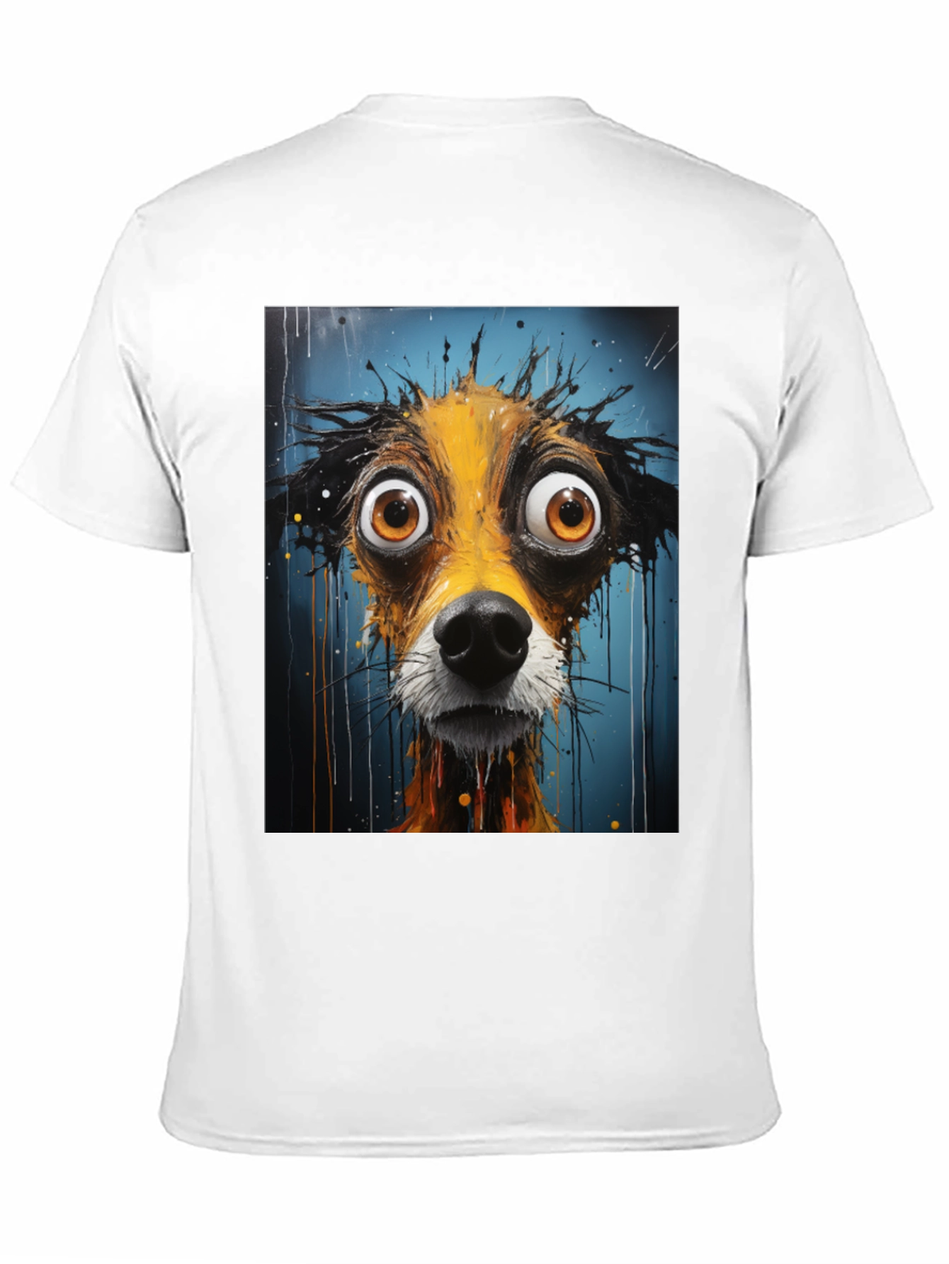 Funny Dog Art Graphic Tee - Black
