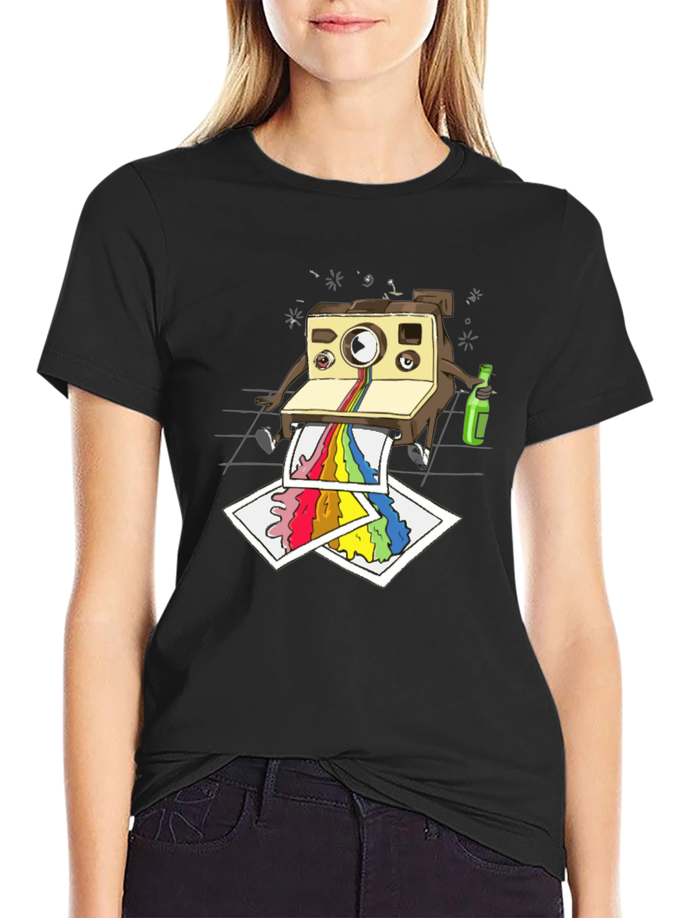 Cool Camera Cartoon Graphic T-Shirt