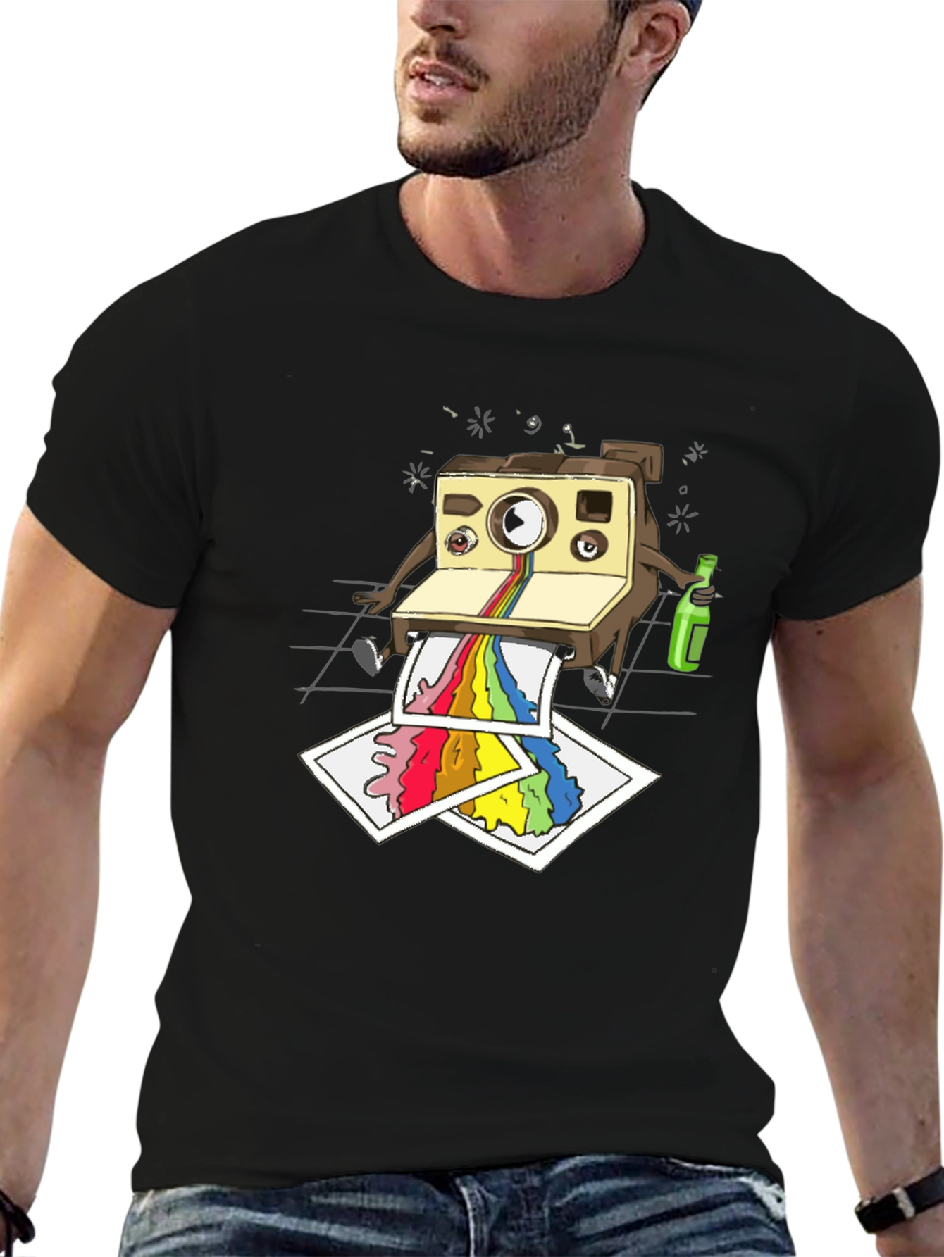 Cool Camera Cartoon Graphic T-Shirt