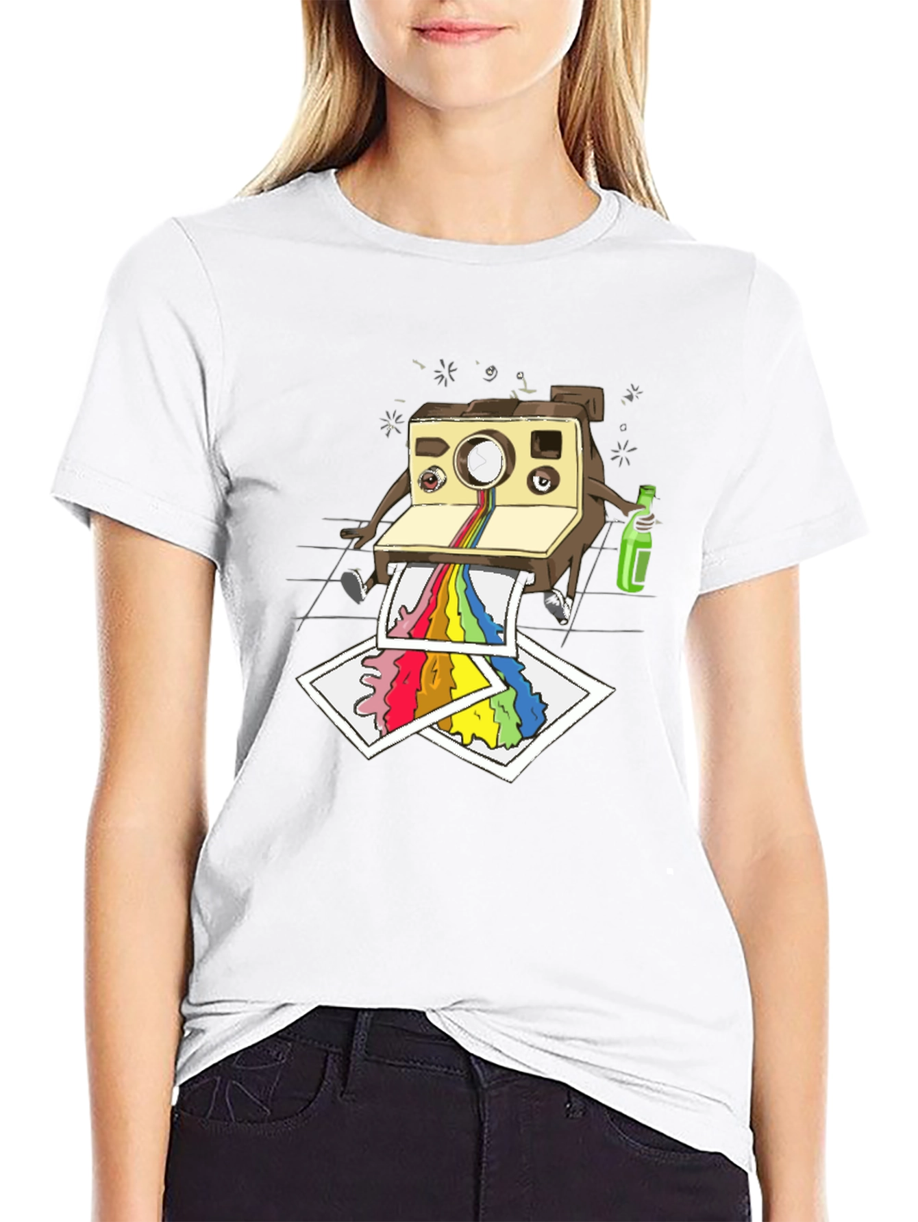 Cool Camera Cartoon Graphic T-Shirt