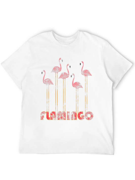 Flamingo Graphic Print T-Shirt - Casual Style