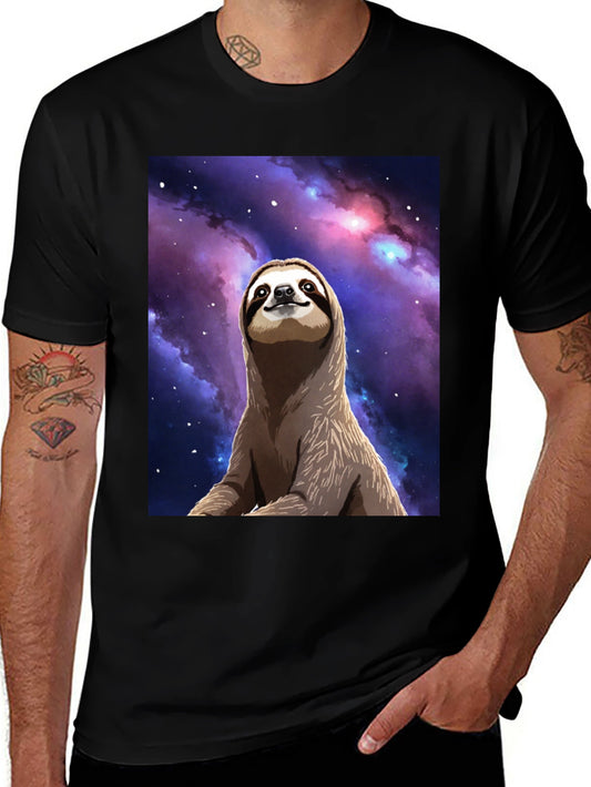 Sloth Galaxy T-Shirt - Relaxed Space Design
