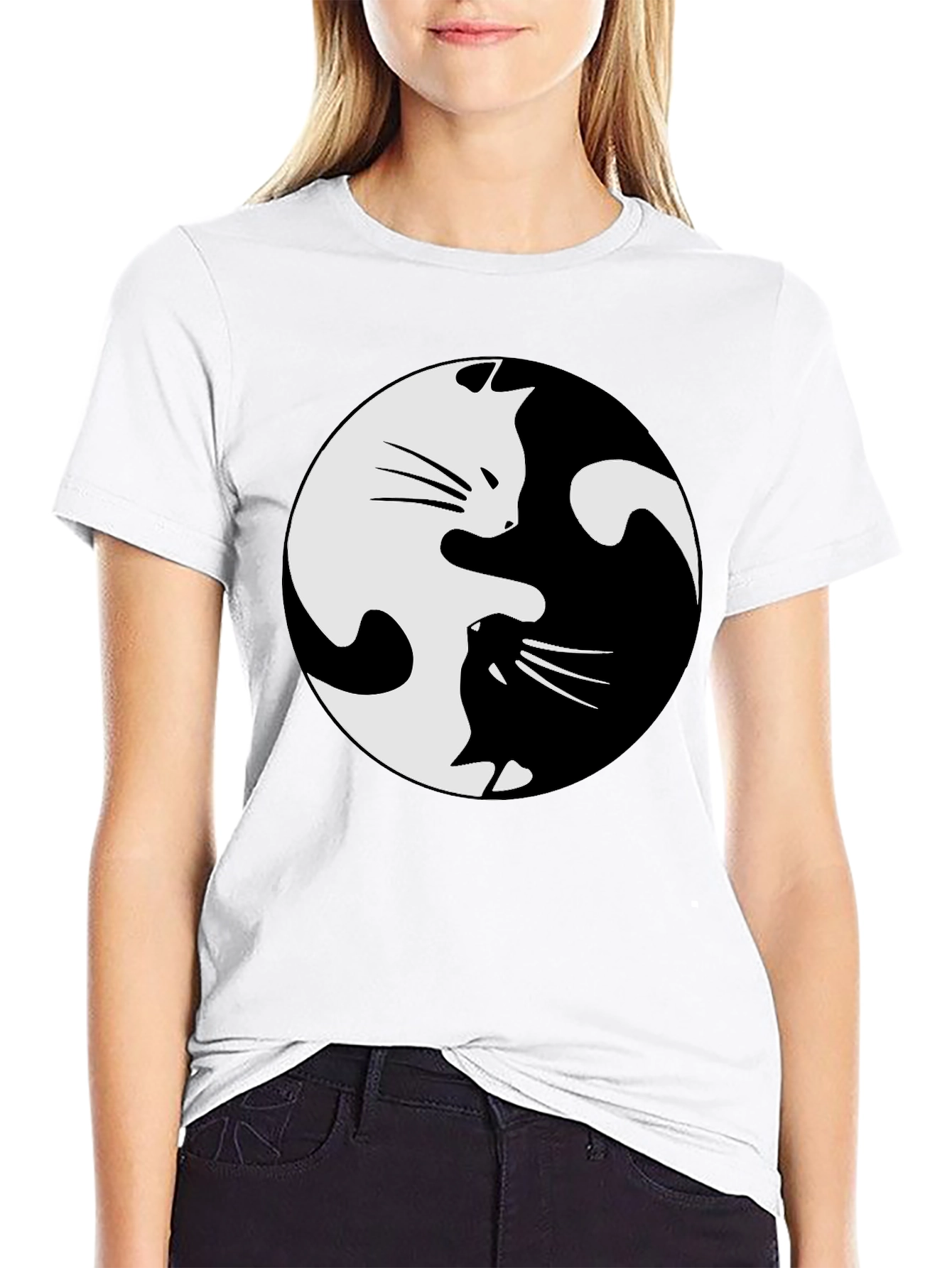Yin Yang Cat T-Shirt - Balance and Style!