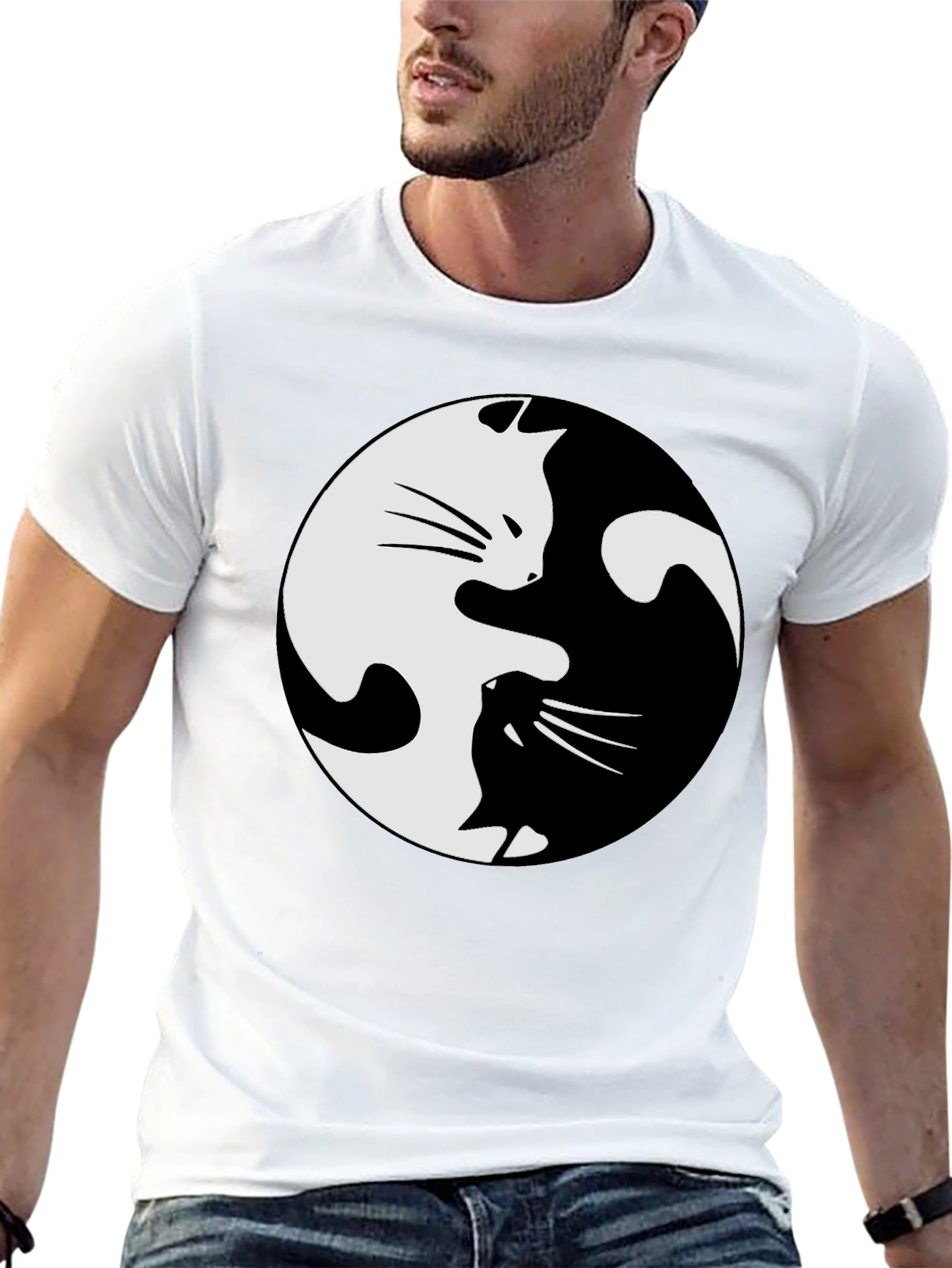 Yin Yang Cat T-Shirt - Balance and Style!