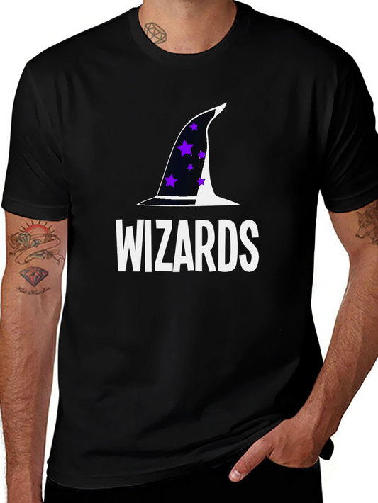 Wizards T-Shirt with Hat Graphic - Soft Cotton Tee