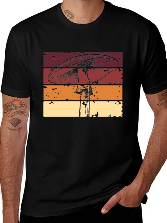 Retro Mushroom Graphic Tee - Vintage Style Comfort