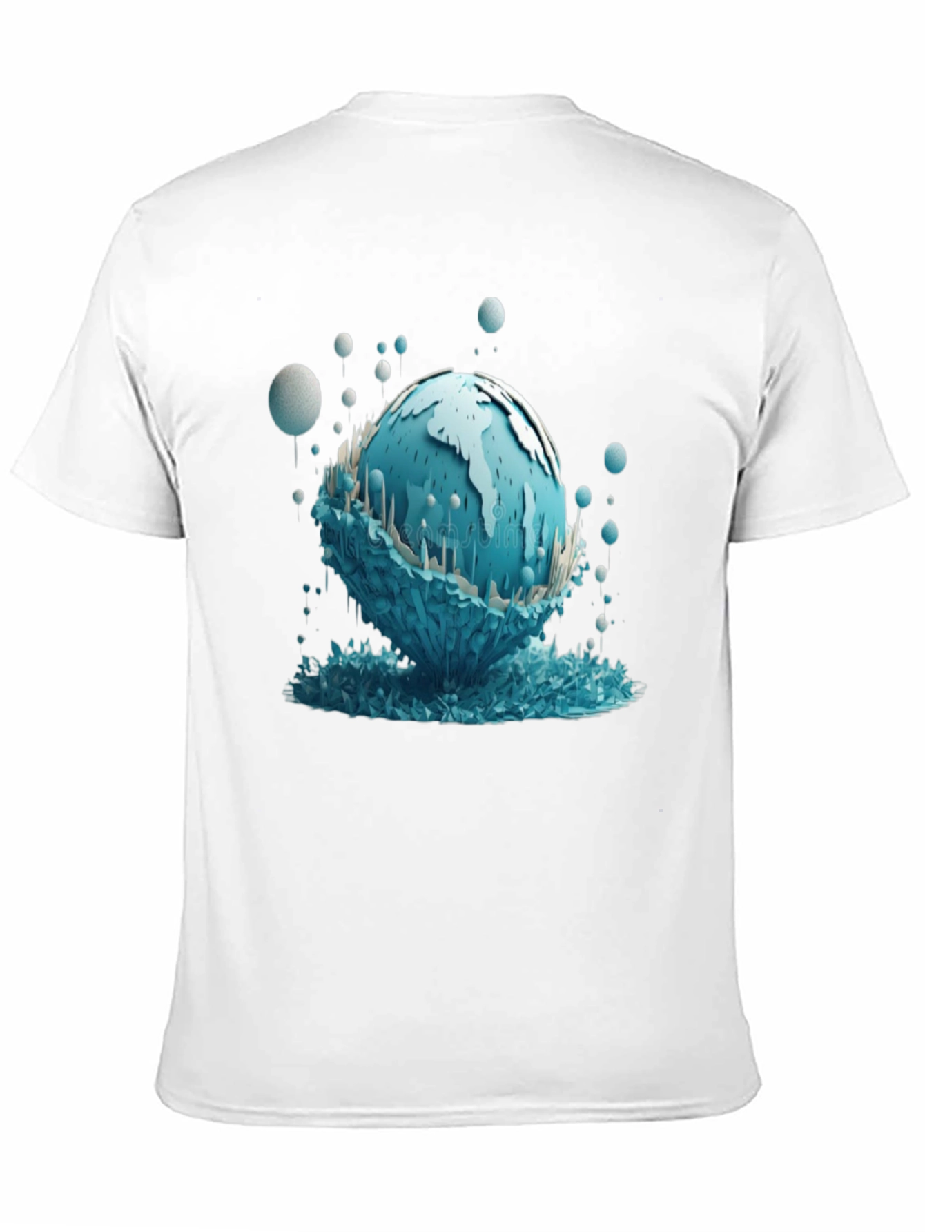 Globe Graphic Tee - Unique Water Design Black T-Shirt