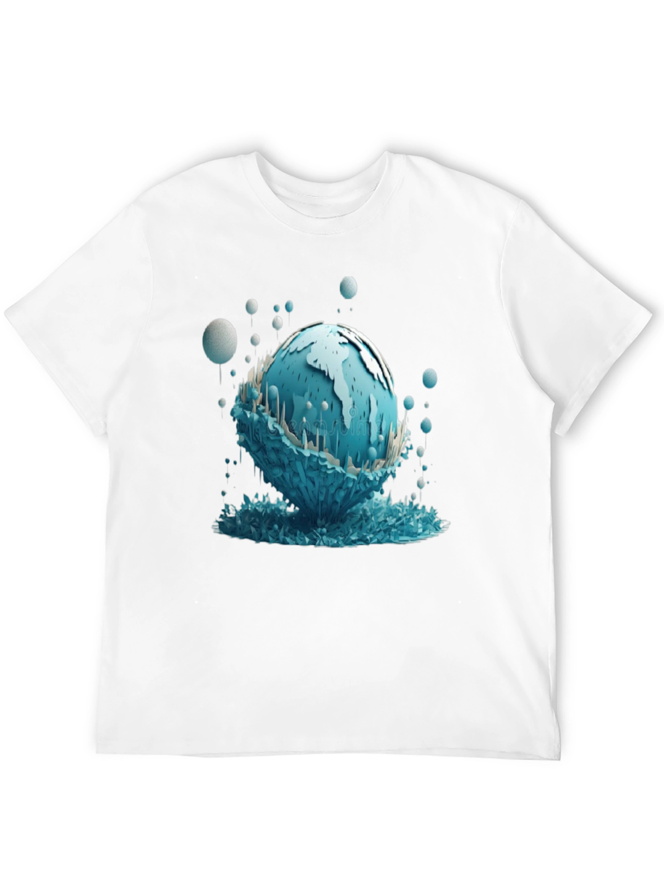 Globe Graphic Tee - Unique Water Design Black T-Shirt