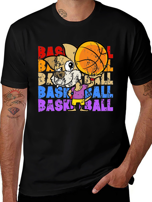 Basketball Dog Graphic T-Shirt