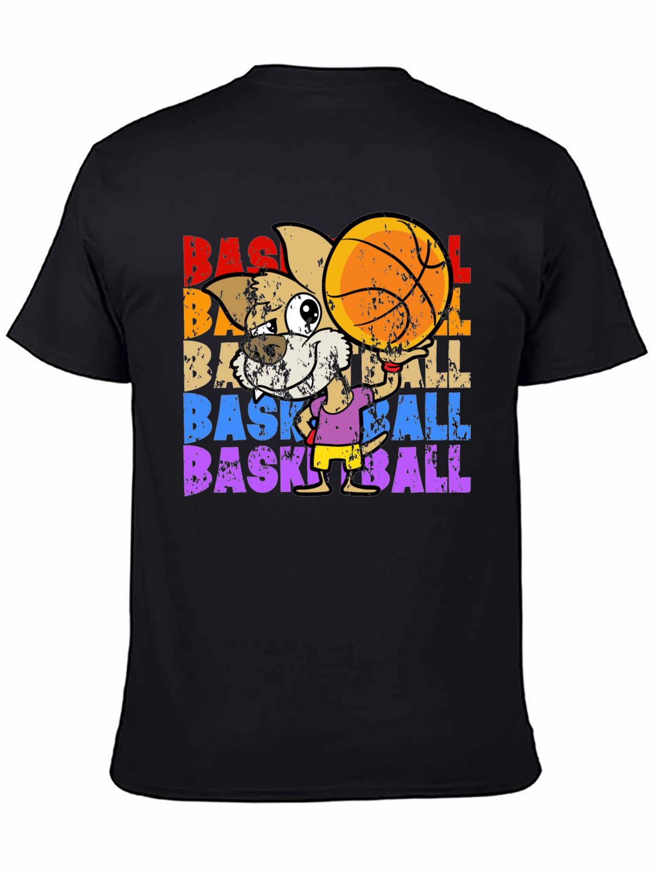 Basketball Dog Graphic T-Shirt