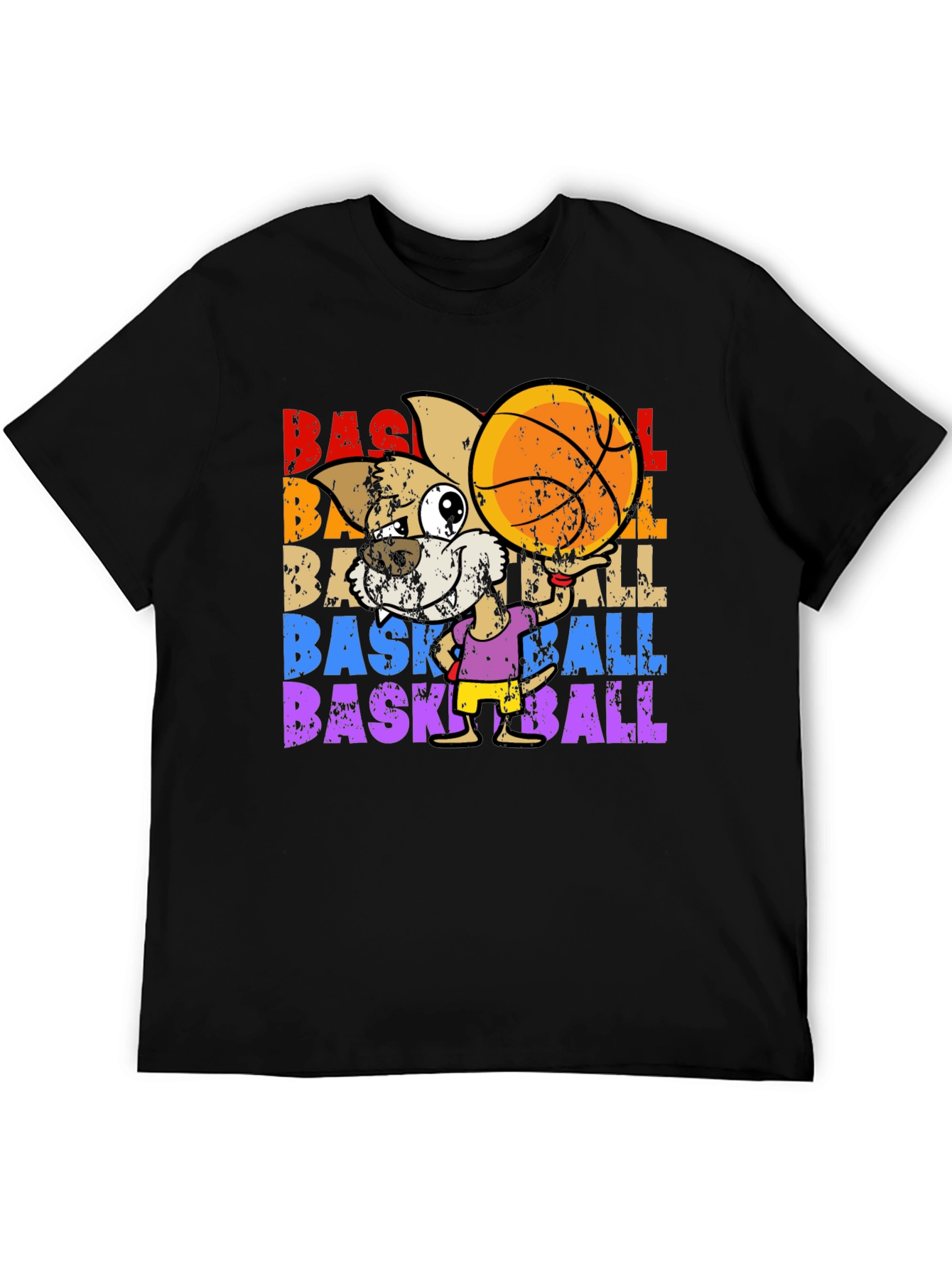 Basketball Dog Graphic T-Shirt