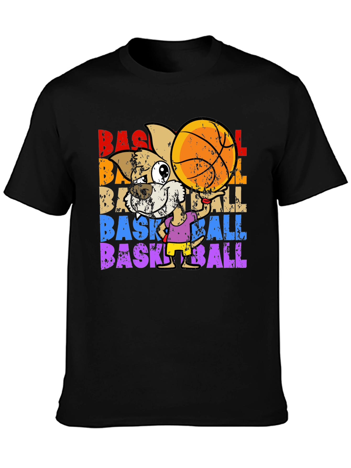 Basketball Dog Graphic T-Shirt