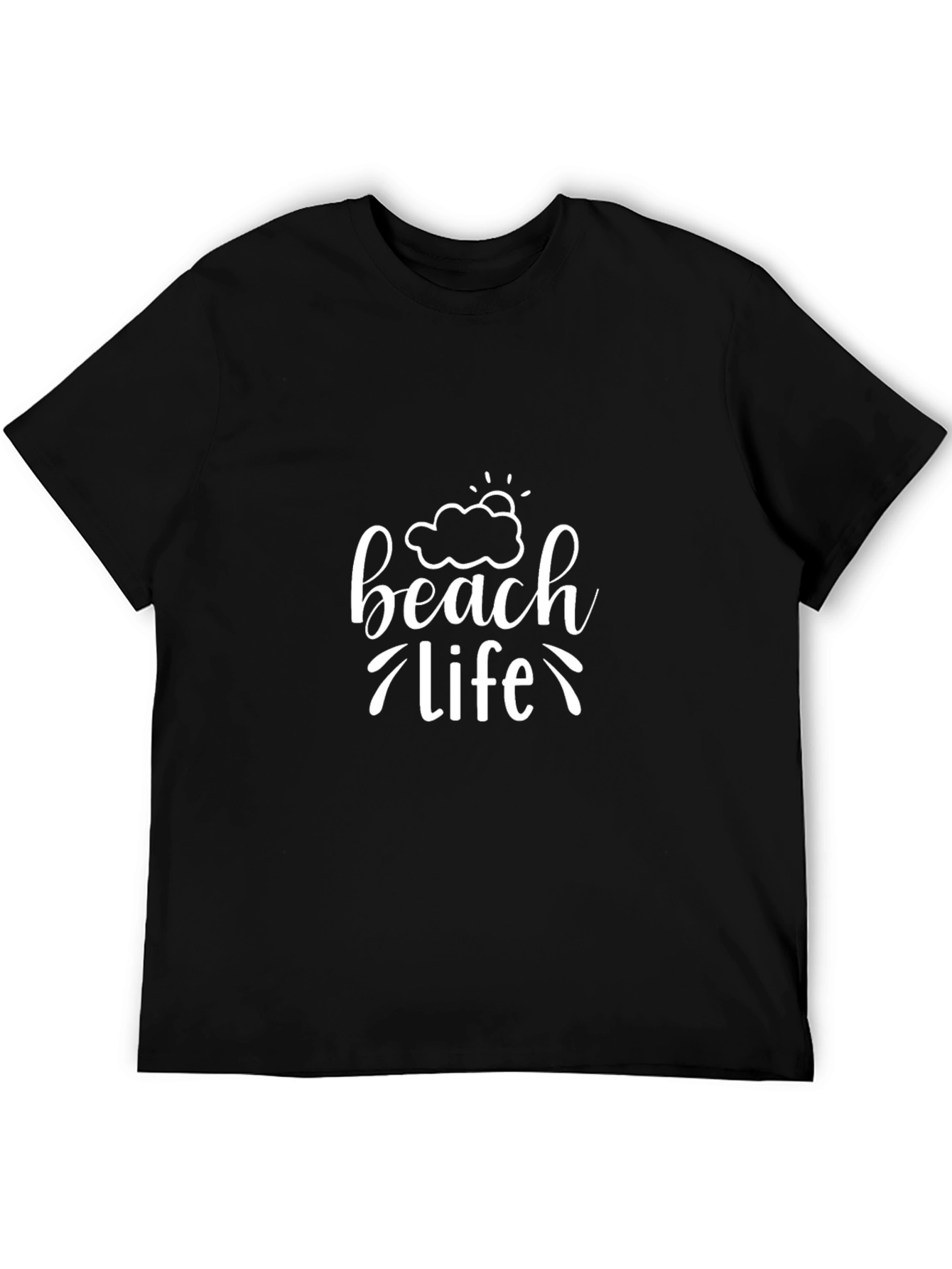 Beach Life Black T-Shirt Graphic Print