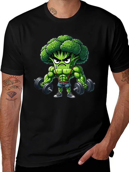 Broccoli Bodybuilder Graphic Tee - Funny Gym Shirt