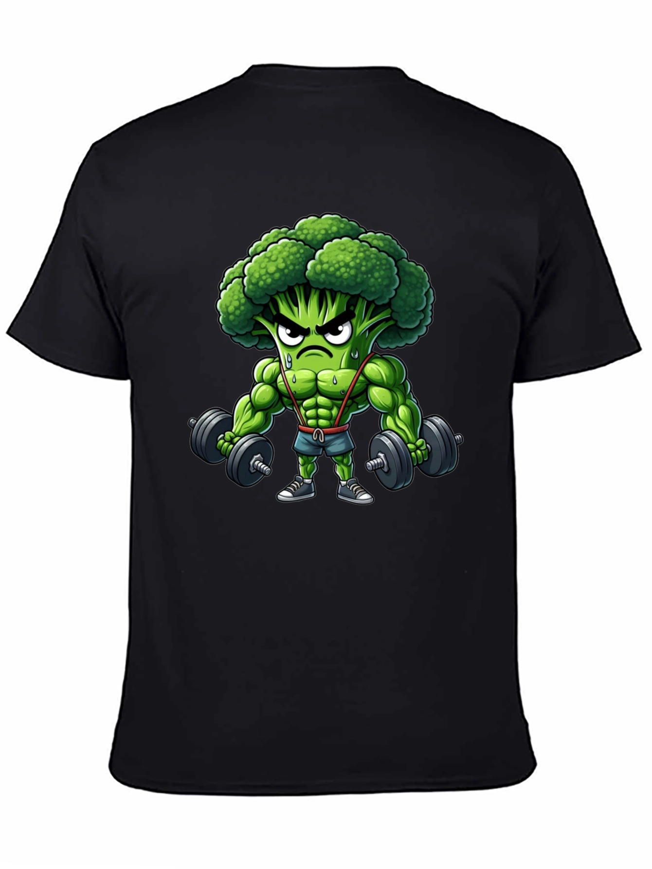 Broccoli Bodybuilder Graphic Tee - Funny Gym Shirt
