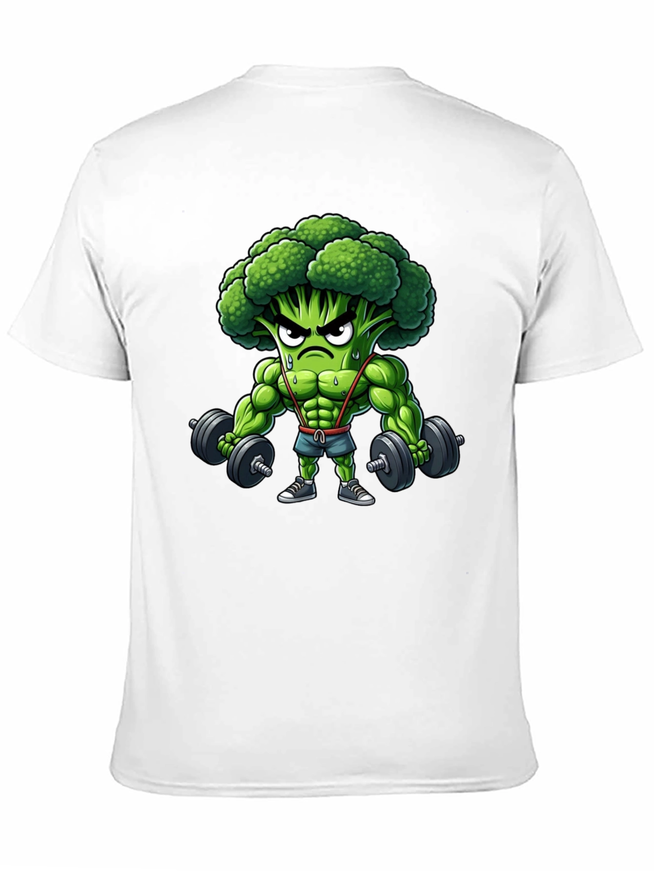 Broccoli Bodybuilder Graphic Tee - Funny Gym Shirt