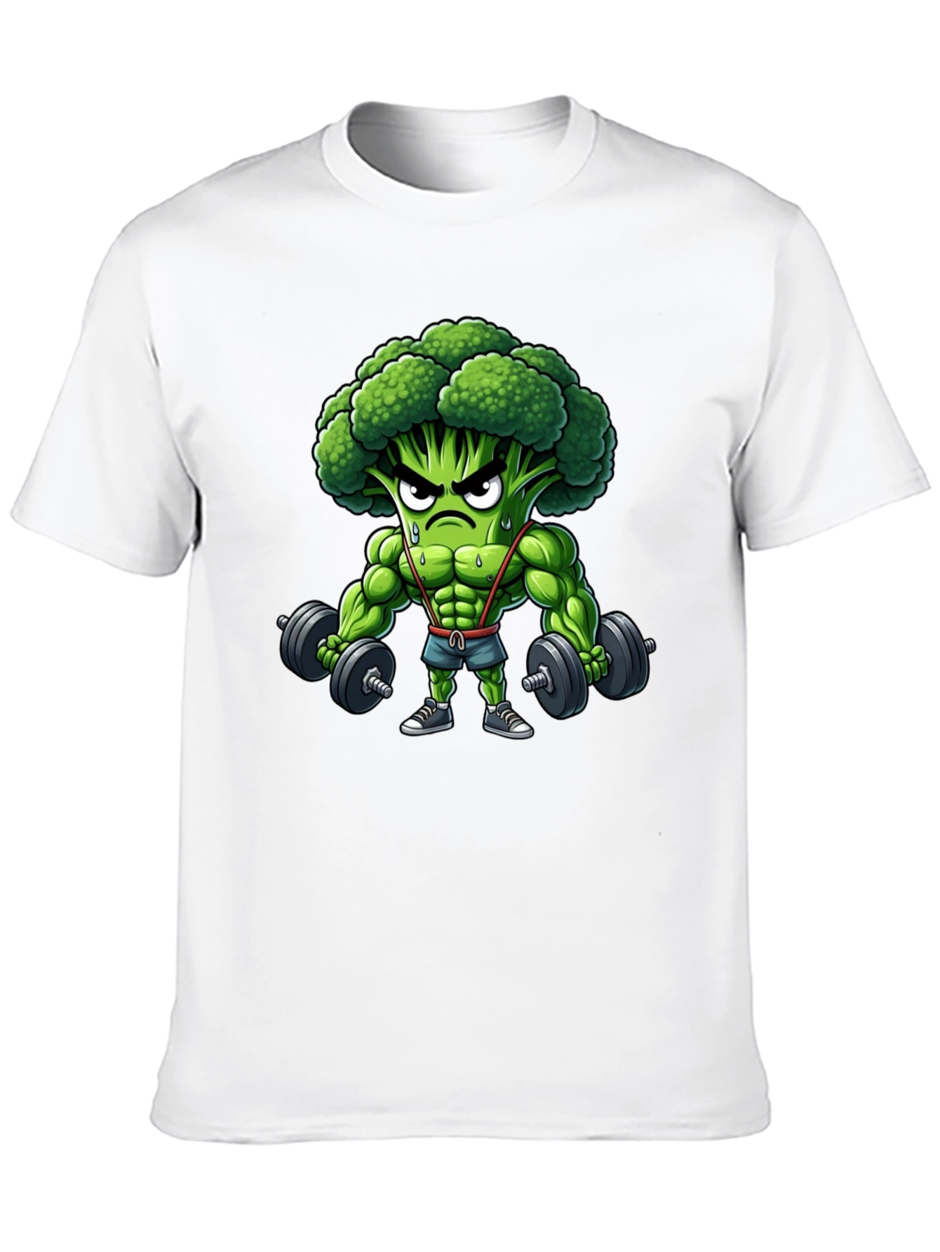 Broccoli Bodybuilder Graphic Tee - Funny Gym Shirt