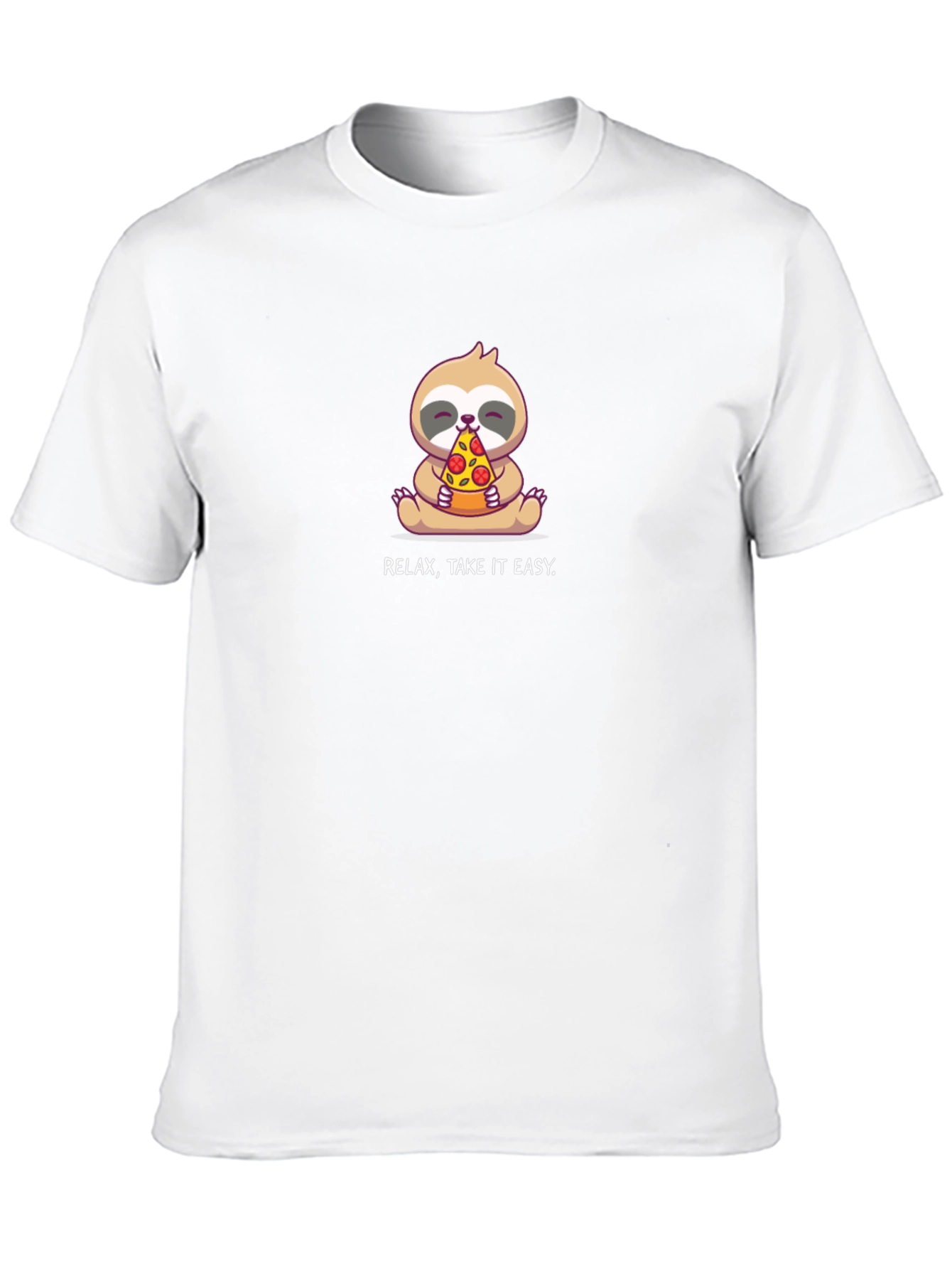 Relax Take it Easy! Sloth Eating Pizza T-Shirt