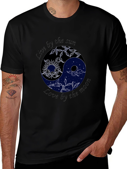 Yin Yang Sun & Moon Graphic Tee - Celestial Harmony