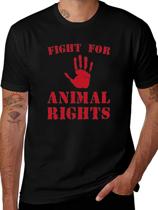 Fight for Animal Rights Graphic Tee - Black