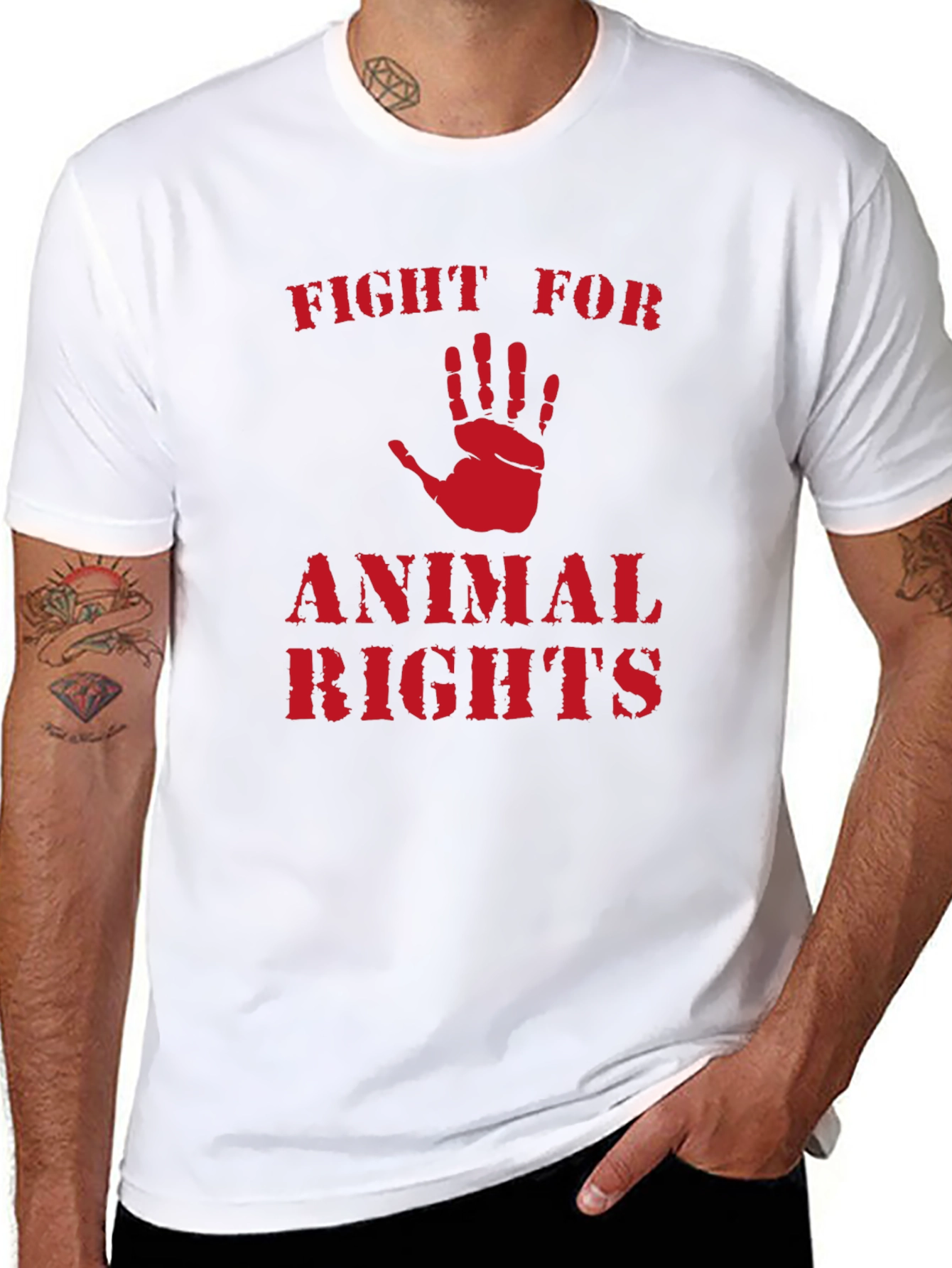 Fight for Animal Rights Graphic Tee - Black