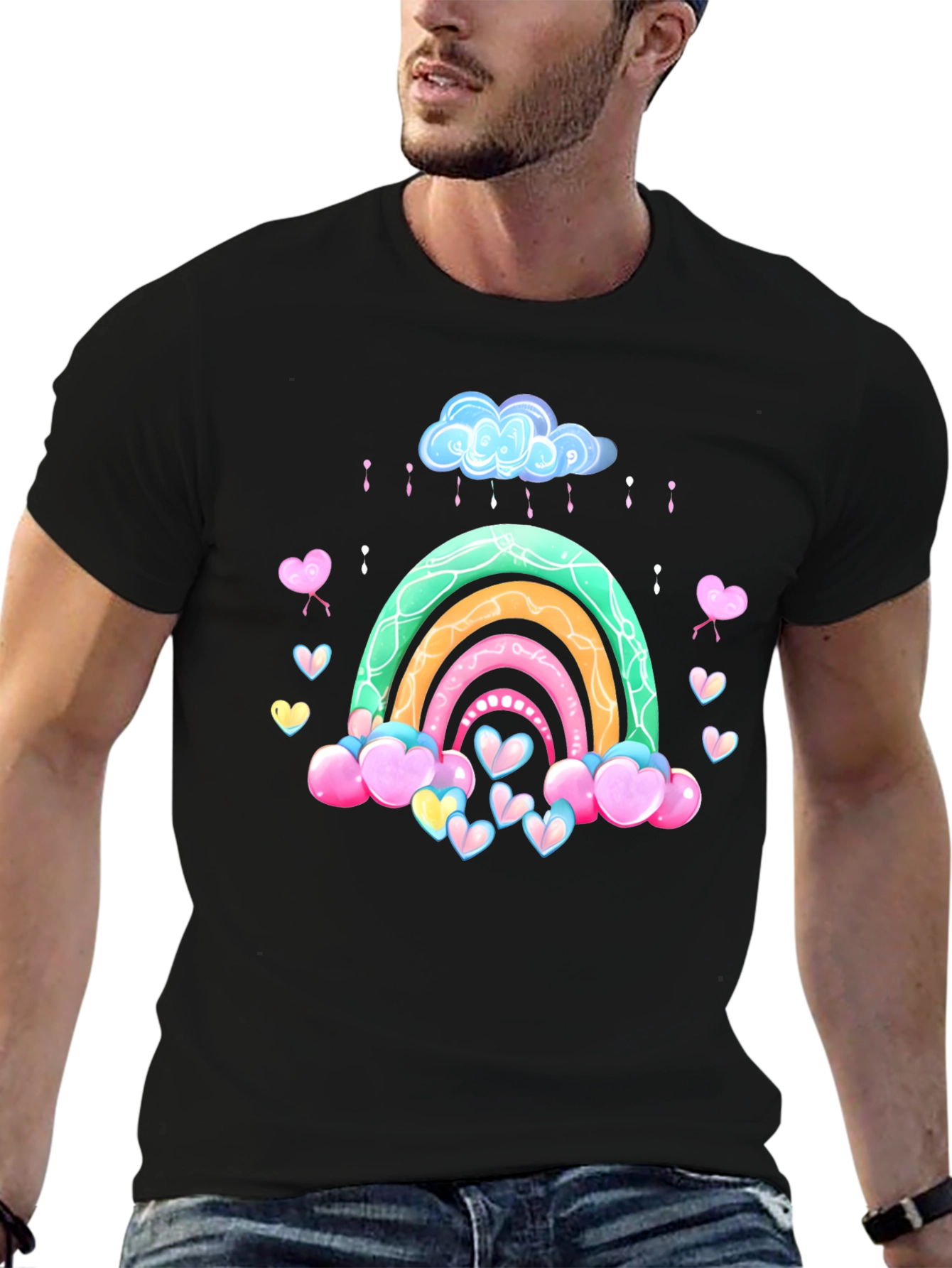 Rainbow Heart Cloud Graphic Tee