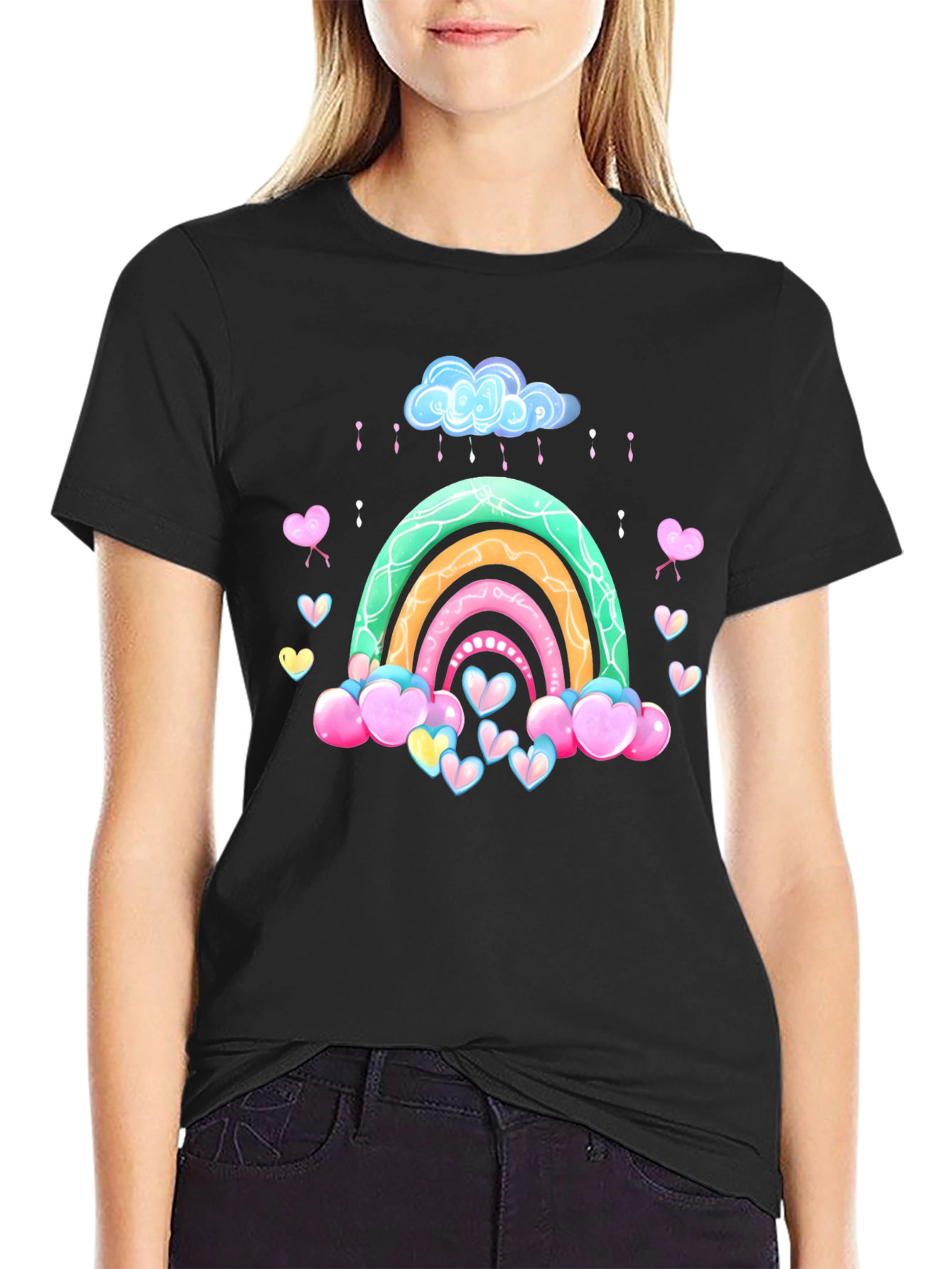 Rainbow Heart Cloud Graphic Tee