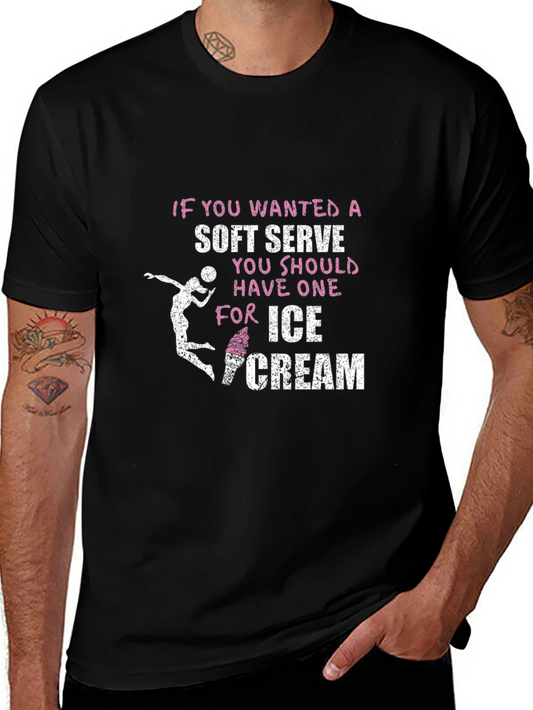 Soft Serve Ice Cream Volleyball Graphic T-Shirt
