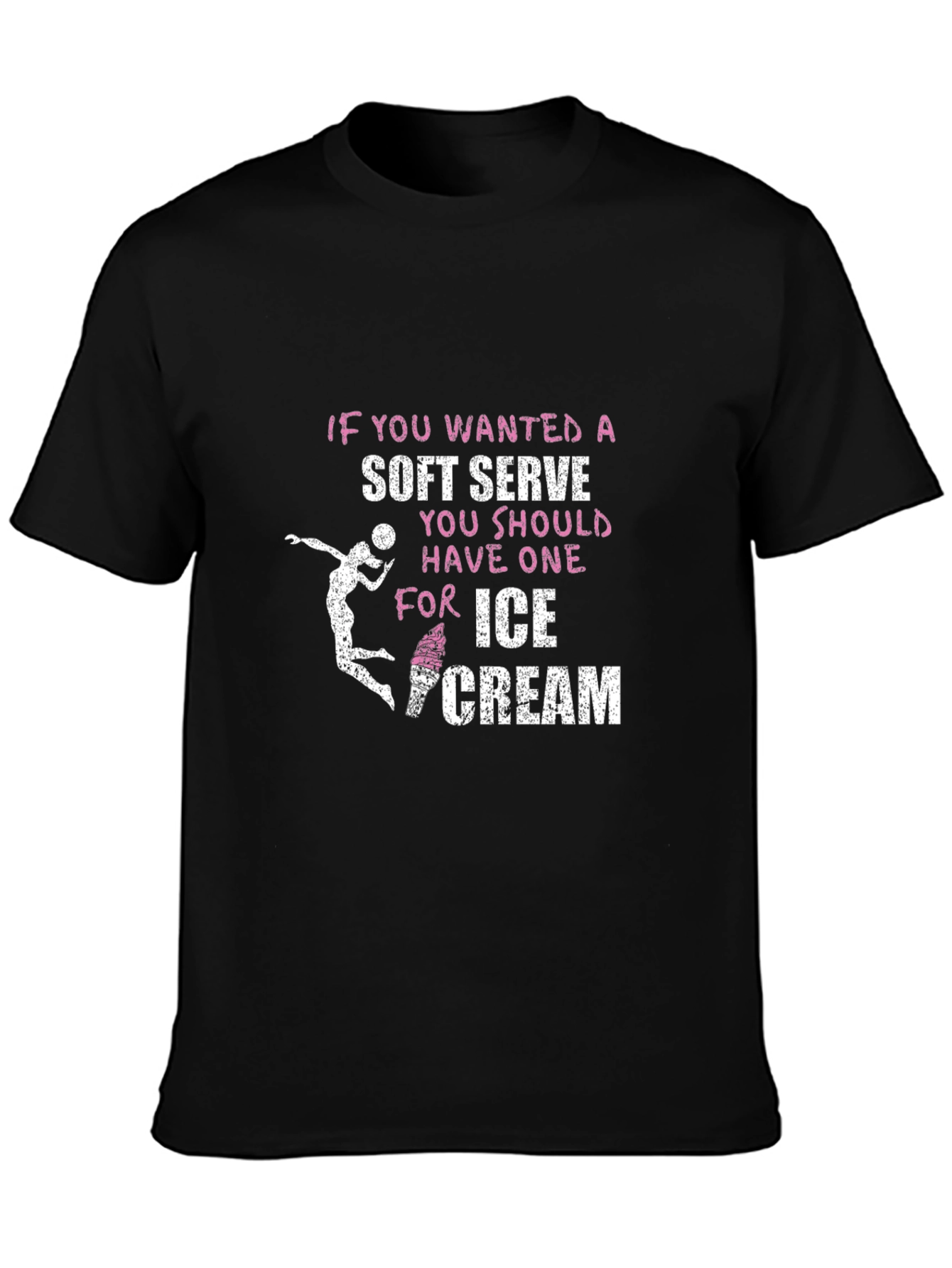 Soft Serve Ice Cream Volleyball Graphic T-Shirt