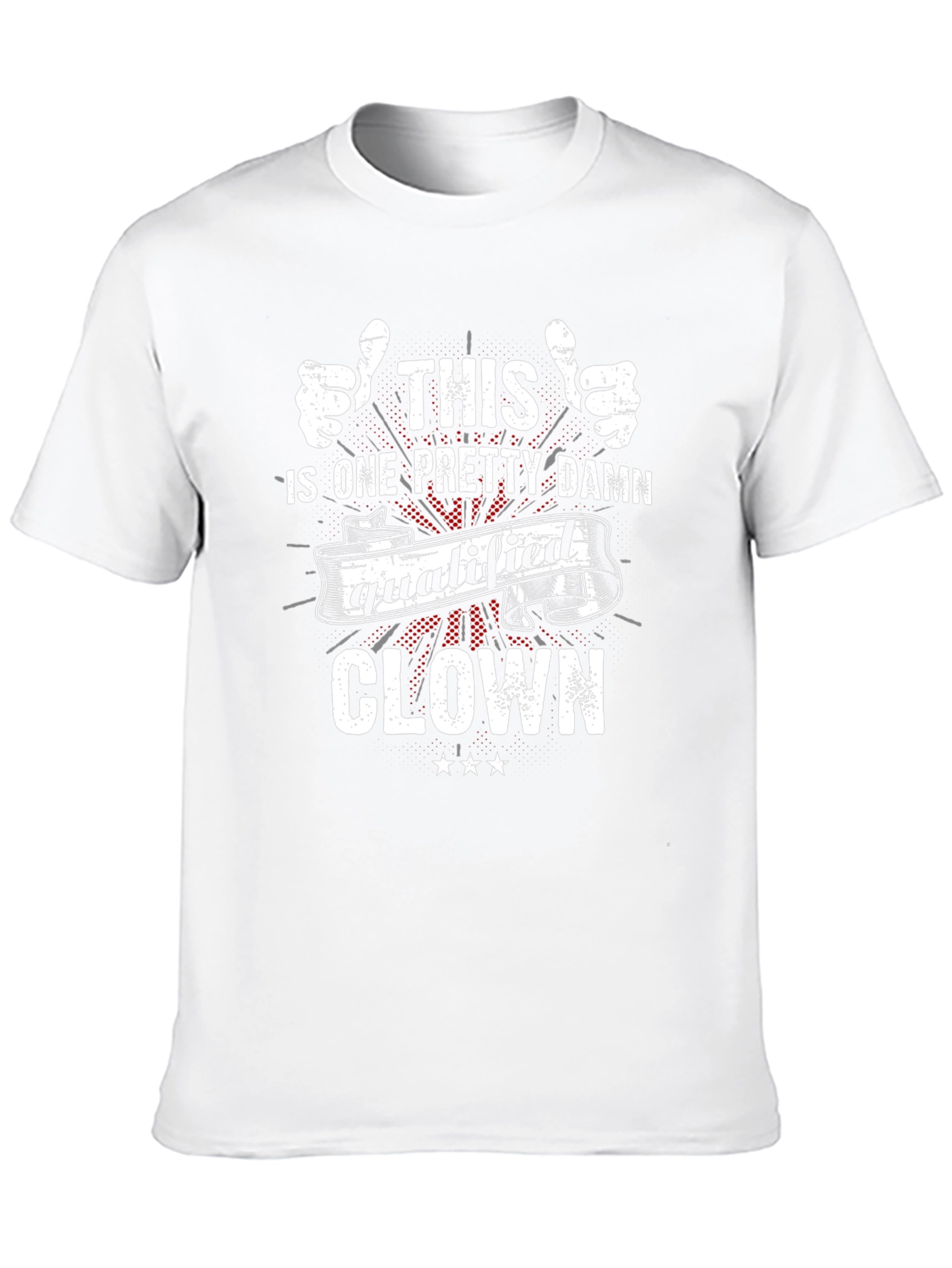 Funny Qualified Clown Graphic Tee - Black