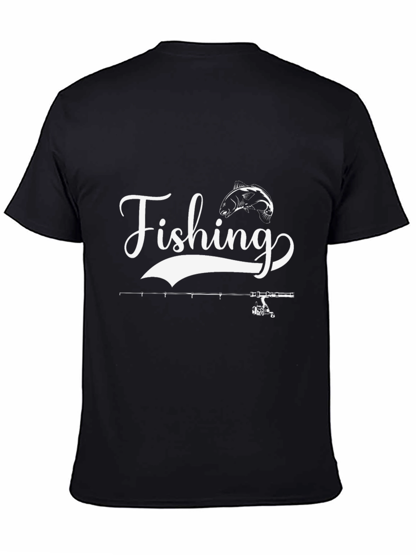 Fishing T-Shirt - Black Cotton Tee