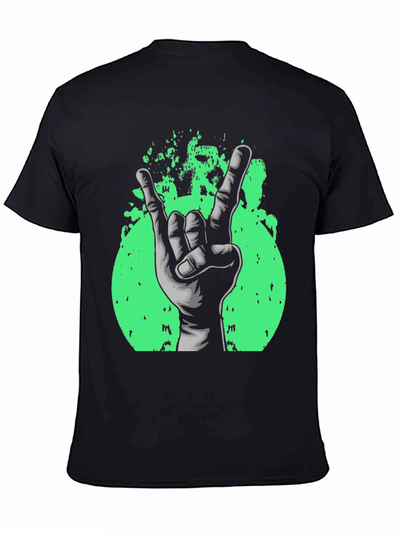 Rock On! Graphic Print Black T-Shirt