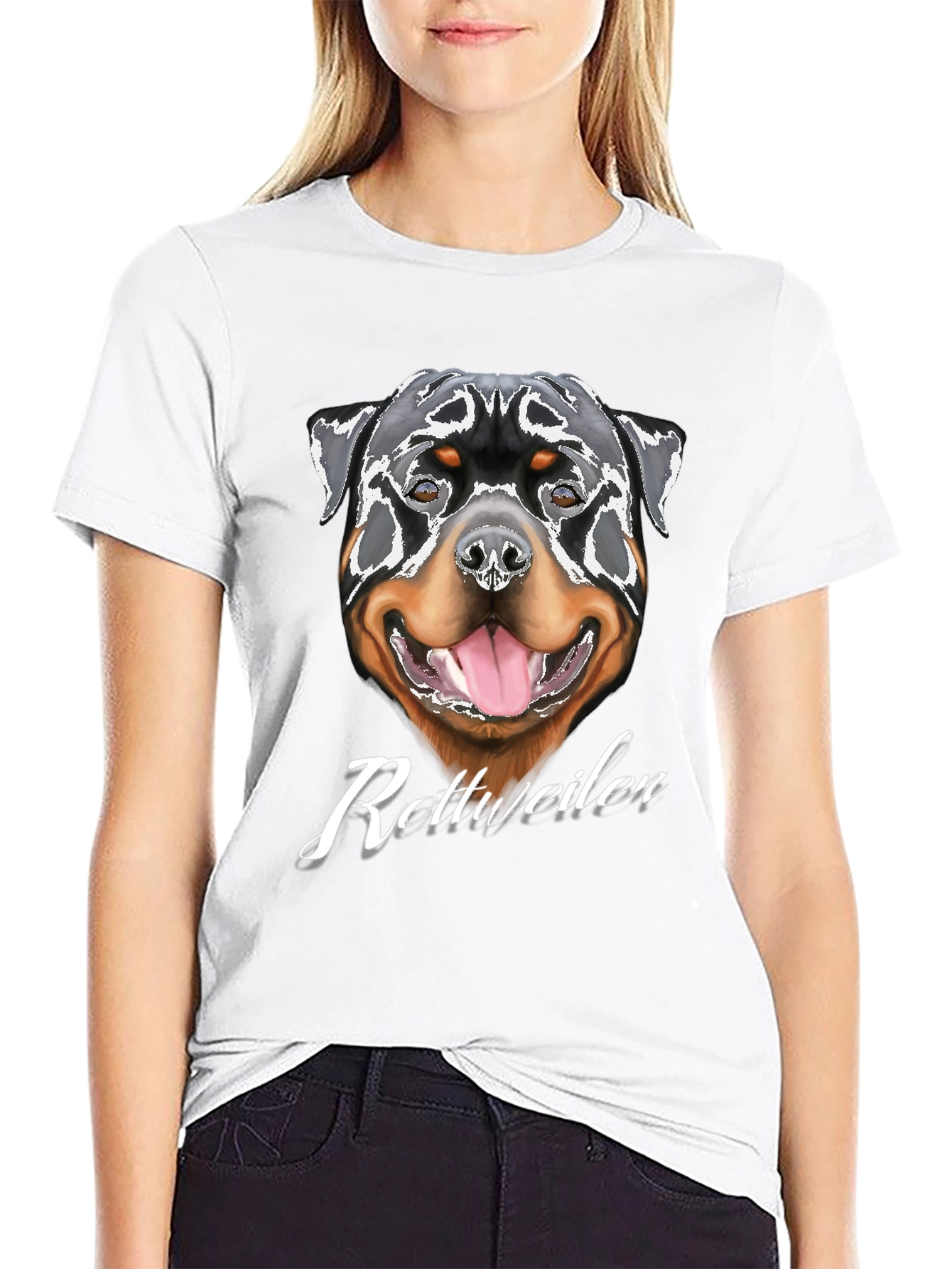 Rottweiler Dog Graphic T-Shirt - Black