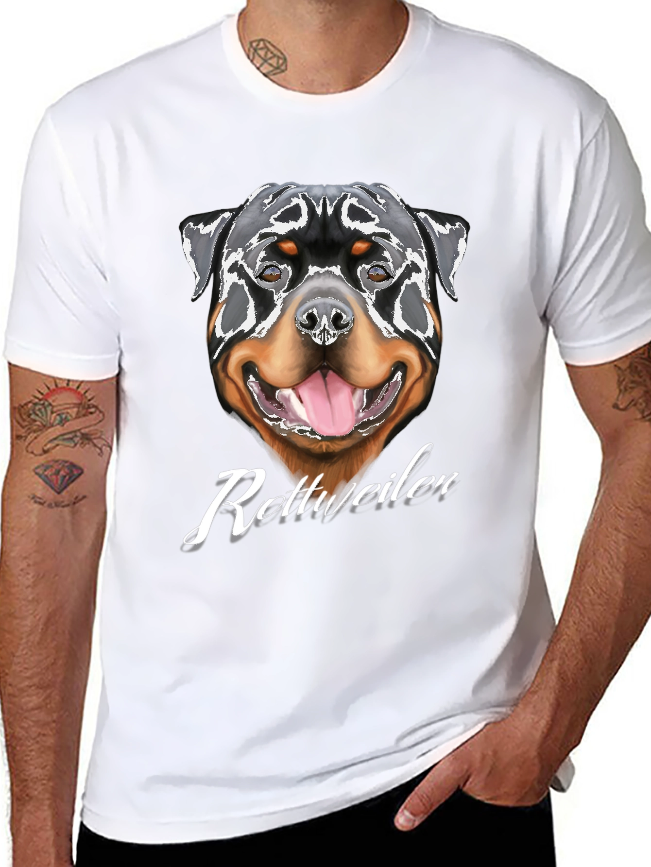 Rottweiler Dog Graphic T-Shirt - Black