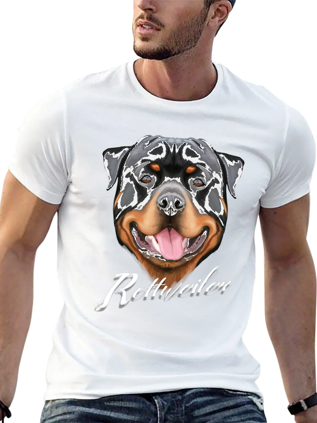 Rottweiler Dog Graphic T-Shirt - Black