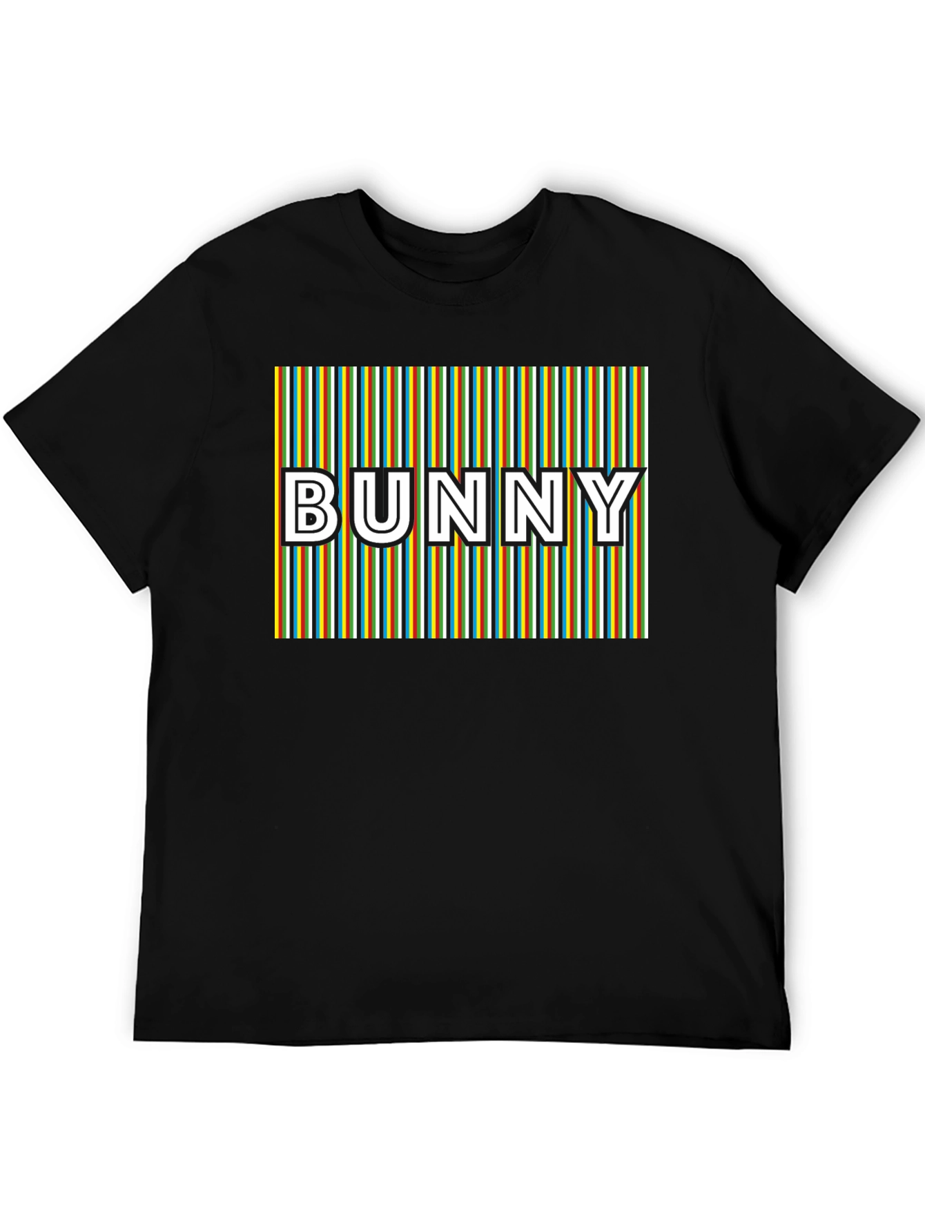 Retro Bunny Graphic T-Shirt - Striped Design