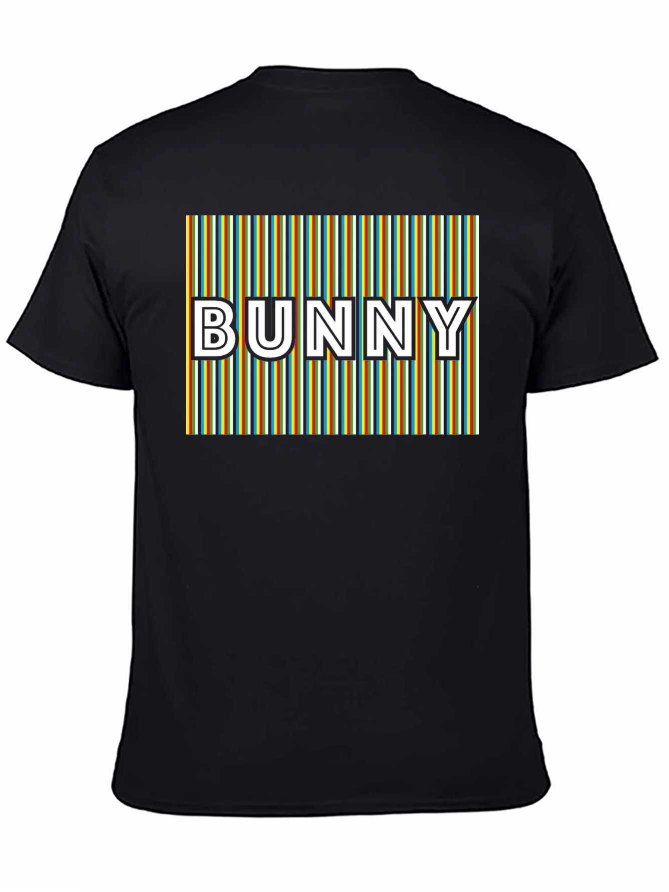 Retro Bunny Graphic T-Shirt - Striped Design