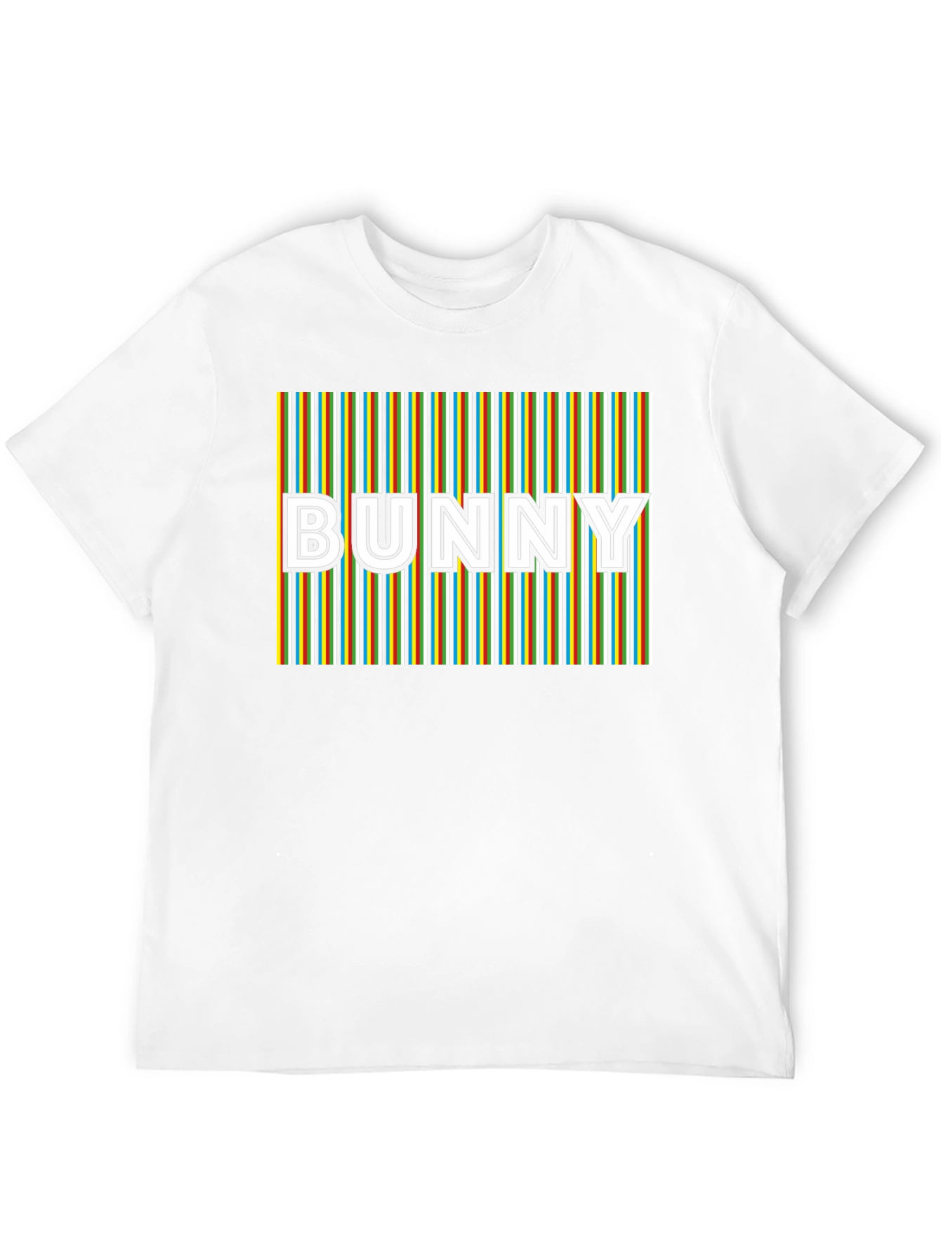 Retro Bunny Graphic T-Shirt - Striped Design