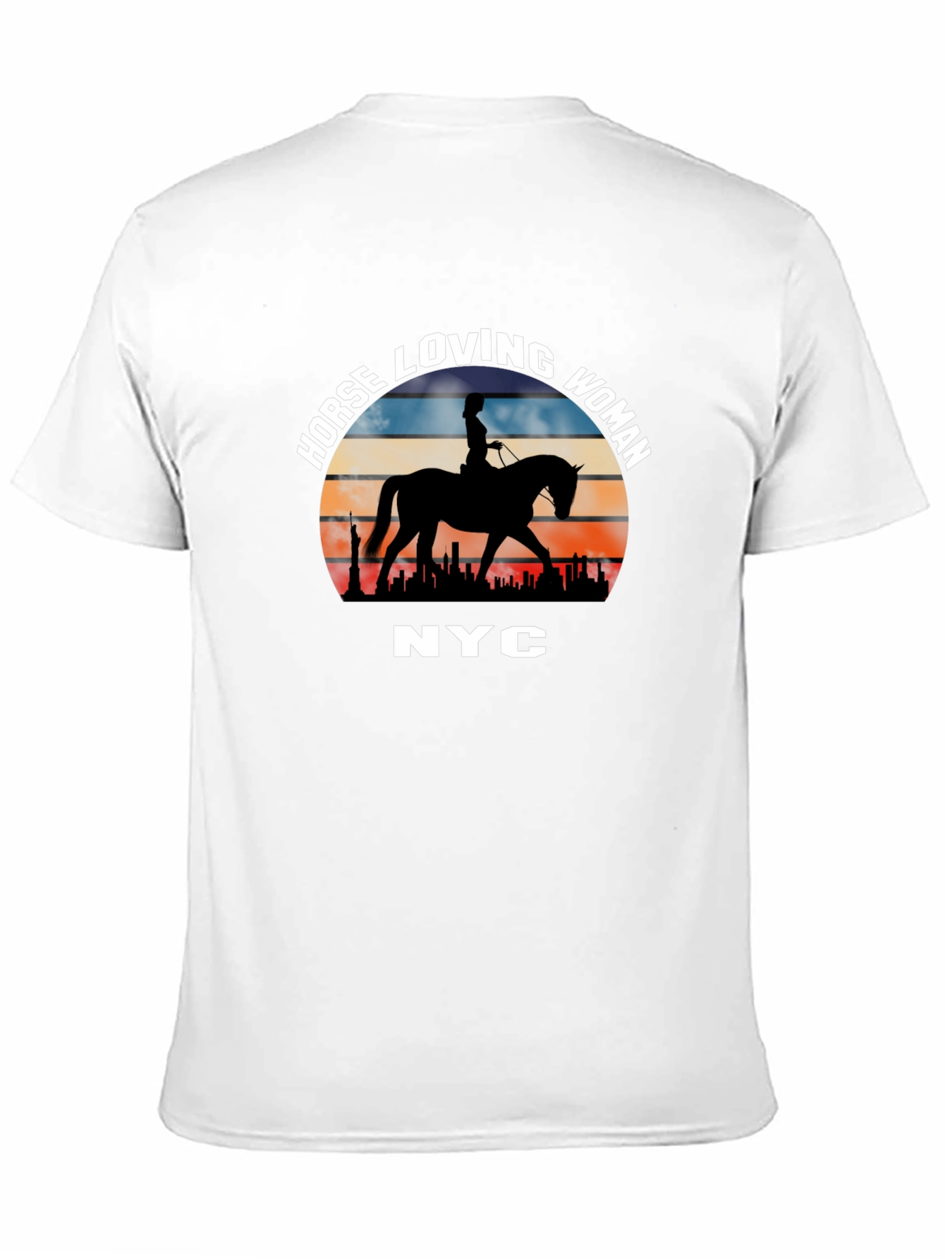 Horse Loving Woman NYC Sunset T-Shirt