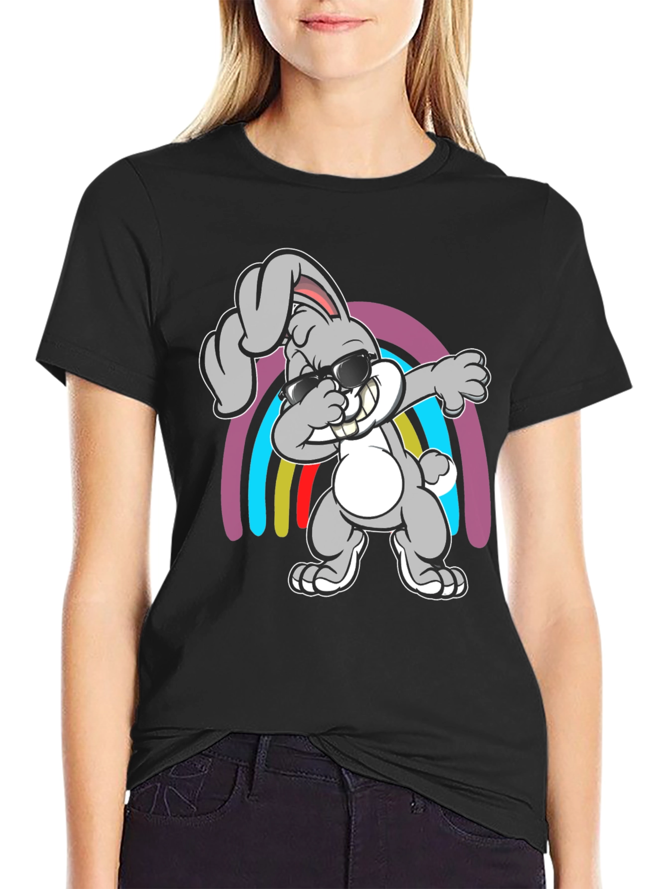 Dabbing Bunny T-Shirt - Fun Graphic Tee