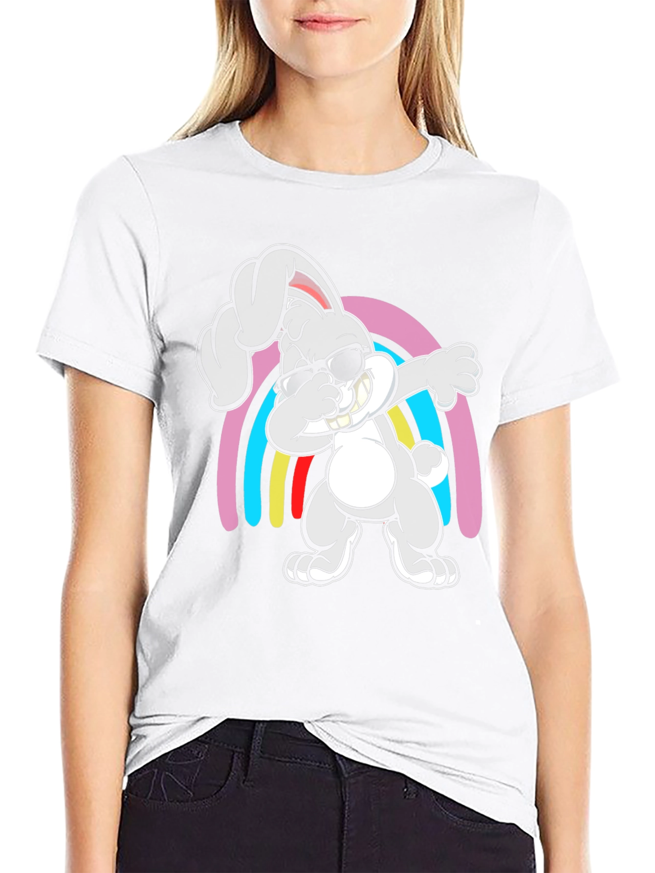 Dabbing Bunny T-Shirt - Fun Graphic Tee