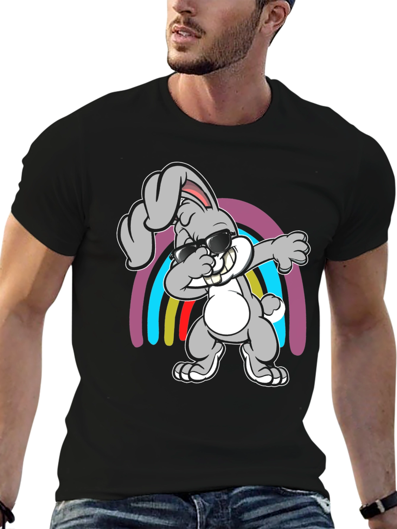Dabbing Bunny T-Shirt - Fun Graphic Tee