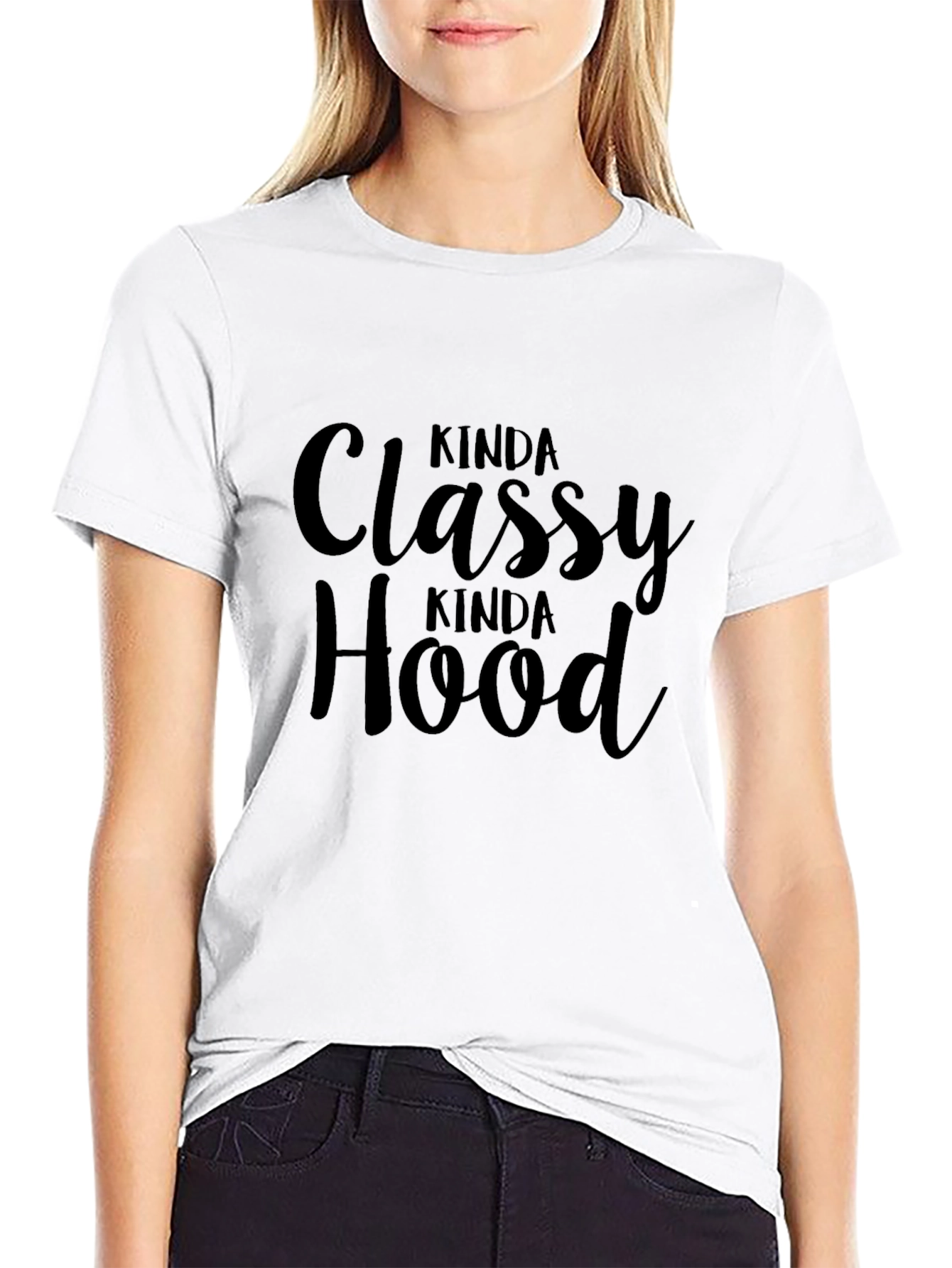 Kinda Classy Kinda Hood Graphic Tee - Black