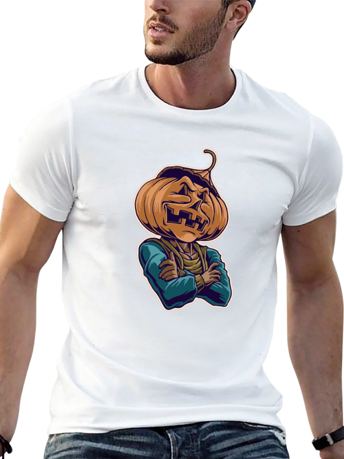 Spooky Pumpkin Head T-Shirt - Halloween Style