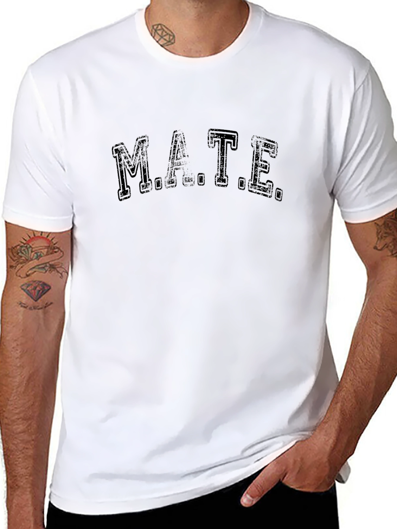 M.A.T.E. Black Graphic Tee for Casual Wear