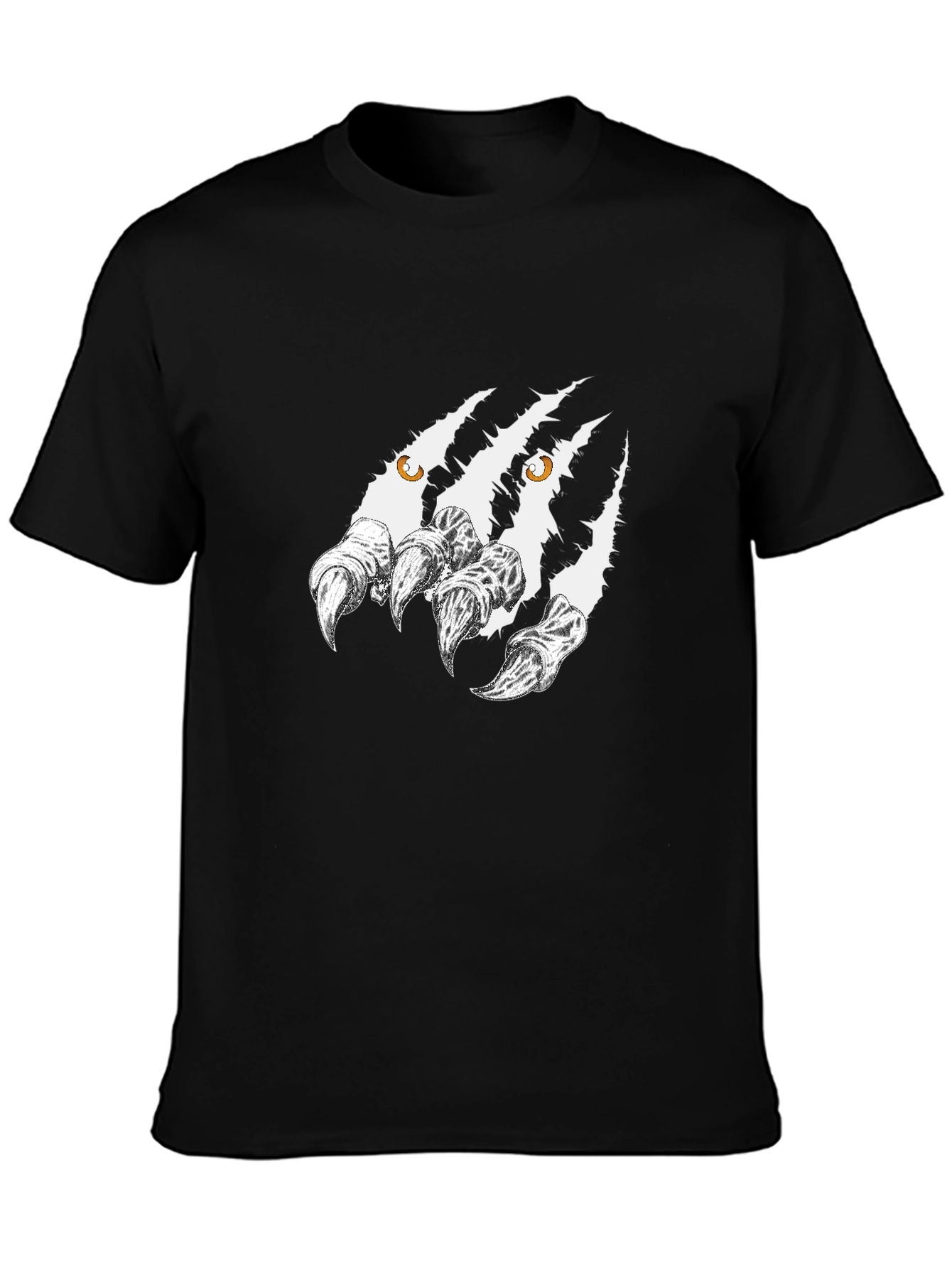 Mens Black Graphic Tee - Monster Claw Design