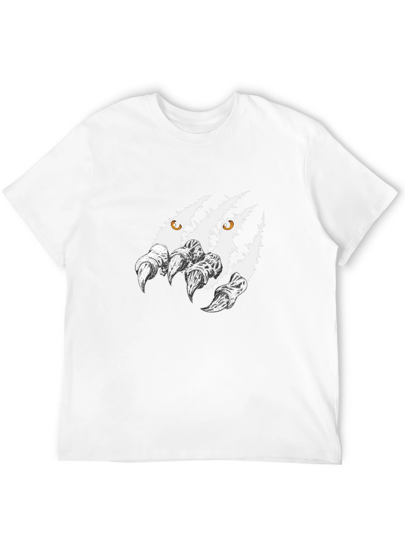 Mens Black Graphic Tee - Monster Claw Design