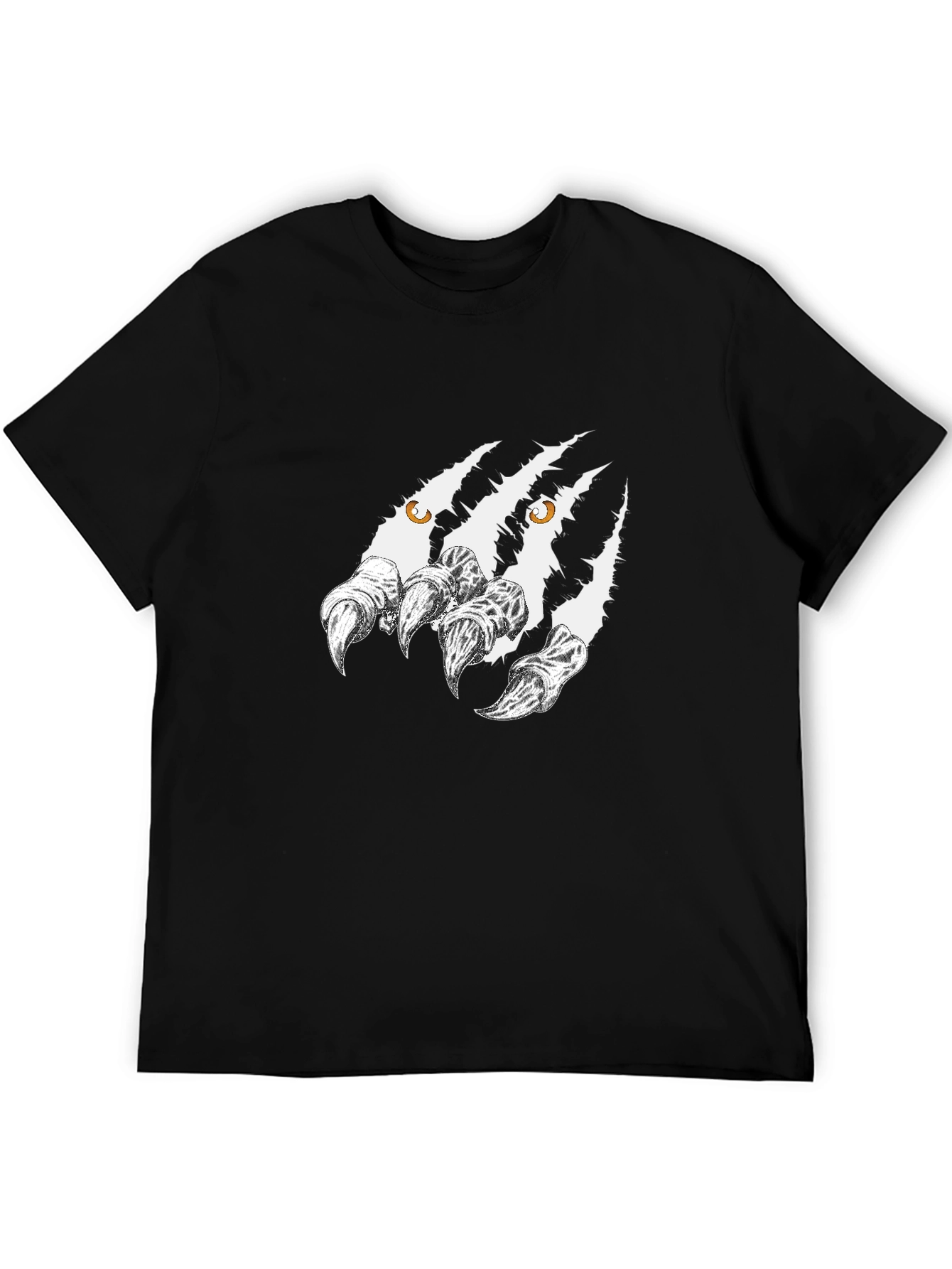 Mens Black Graphic Tee - Monster Claw Design